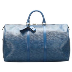 Louis Vuitton Toledo Blue Epi Leather Keepall 50 Bag