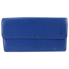 Vintage Louis Vuitton Toledo Blue Epi Leather Sarah 202004 Wallet