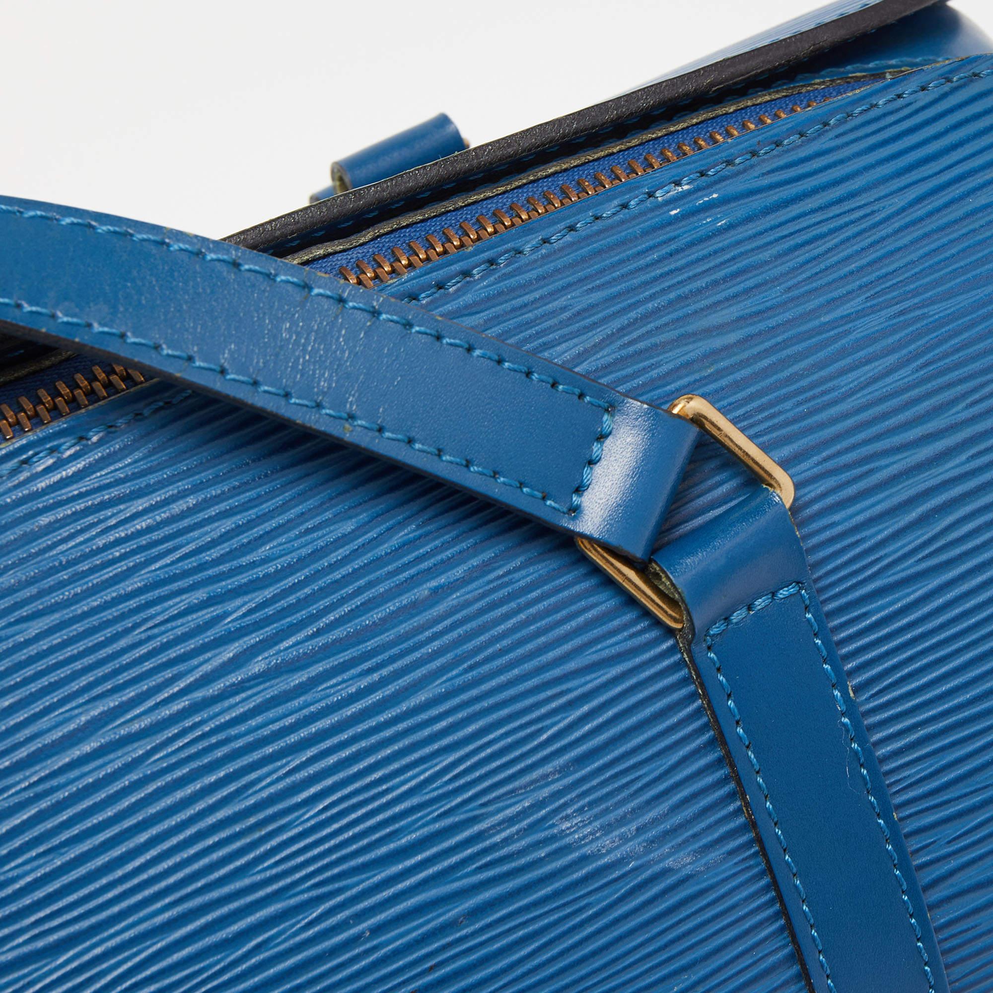 Louis Vuitton Toledo Blue Epi Leather Soufflot Bag 8