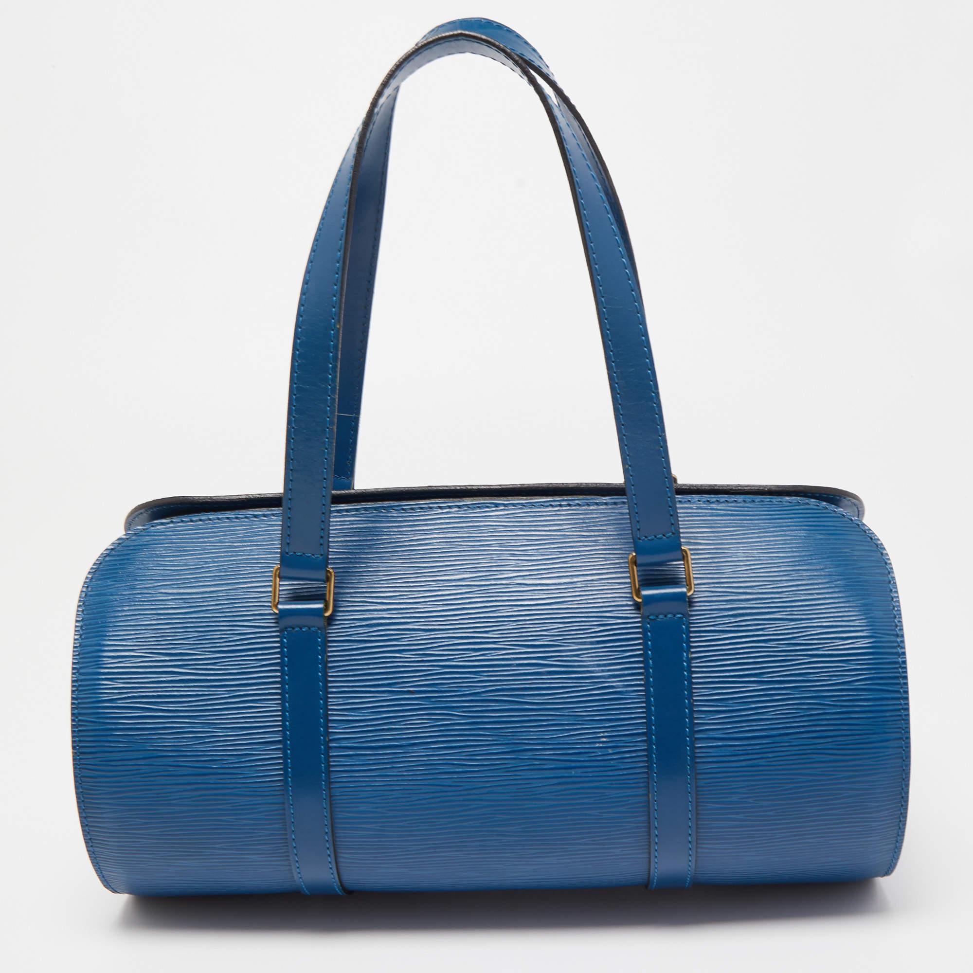 Louis Vuitton Toledo Blue Epi Leather Soufflot Bag 10