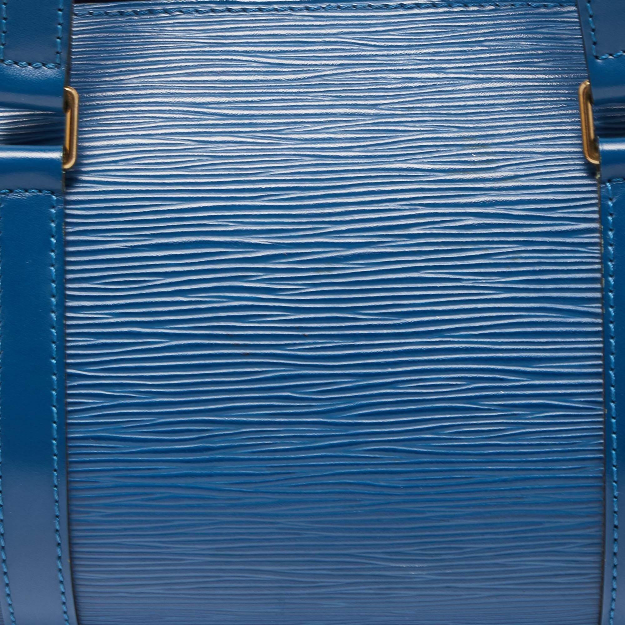 Louis Vuitton Toledo Blue Epi Leather Soufflot Bag 2