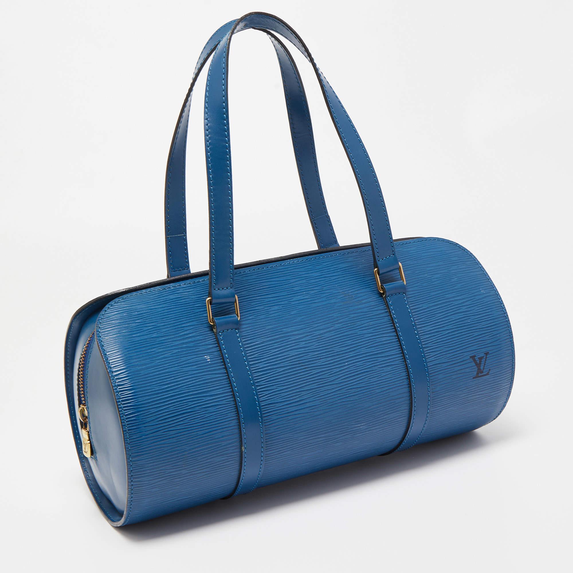 Louis Vuitton Toledo Blue Epi Leather Soufflot Bag 3