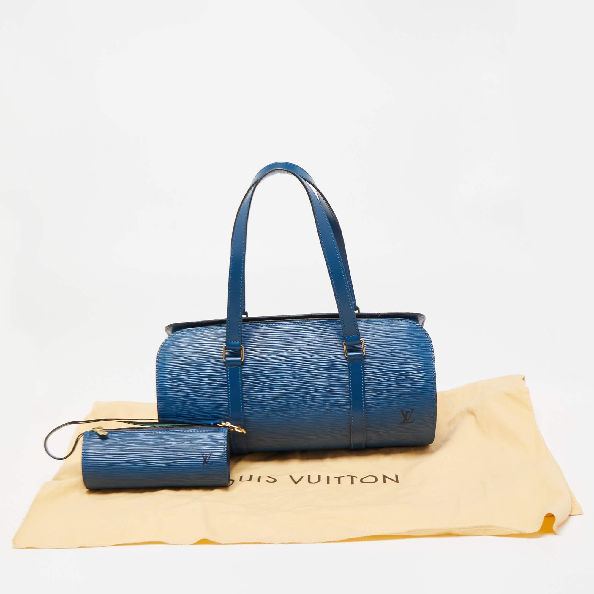 Louis Vuitton Toledo Blue Epi Leather Soufflot Bag 4