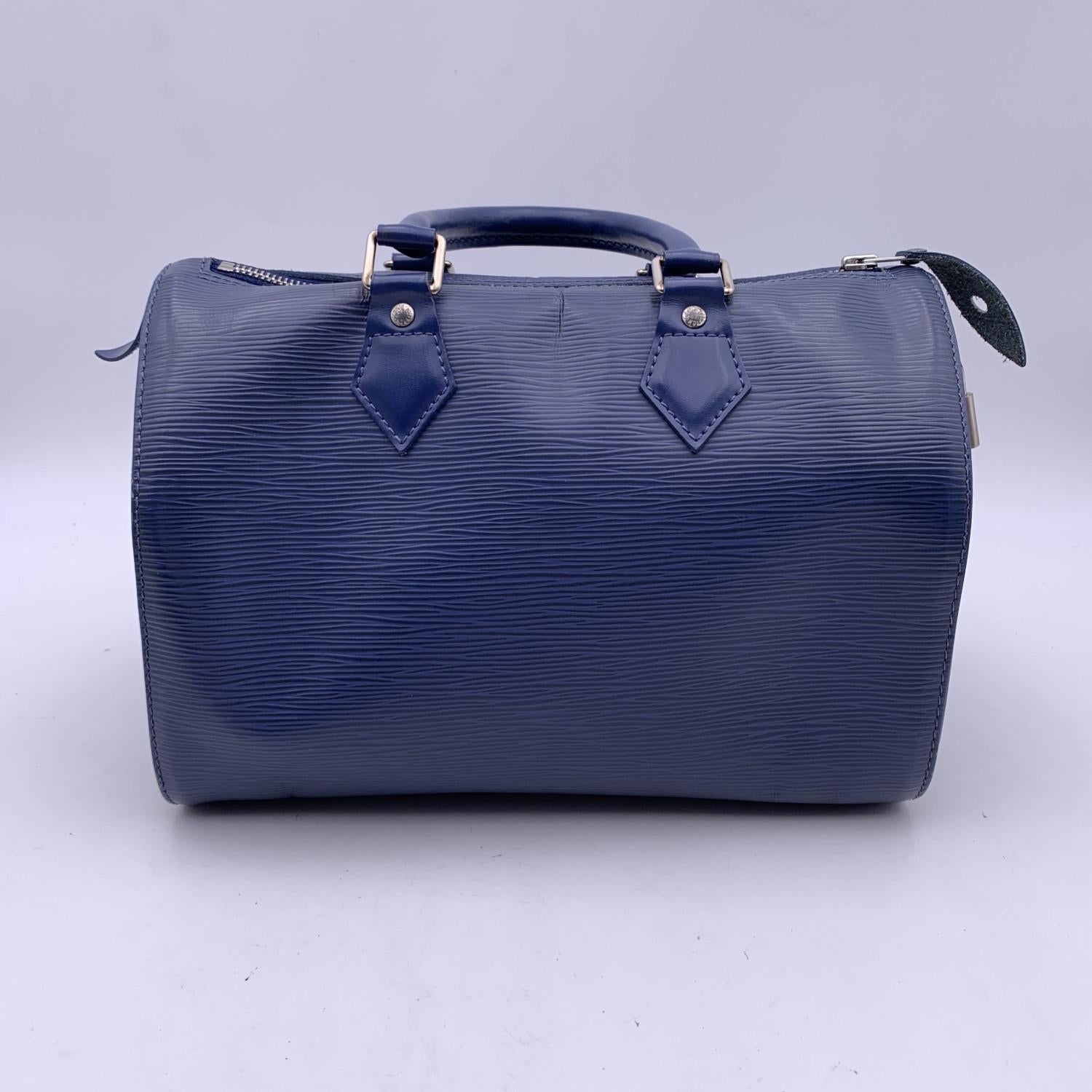 Louis Vuitton Toledo Blue Epi Leather Speedy 25 Boston Bag Handbag 6