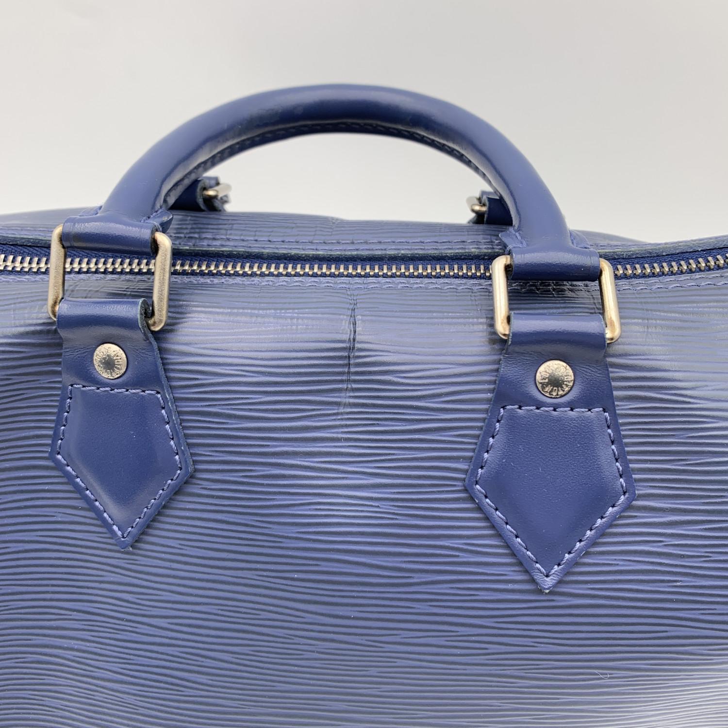 Louis Vuitton Toledo Blue Epi Leather Speedy 25 Boston Bag Handbag 7