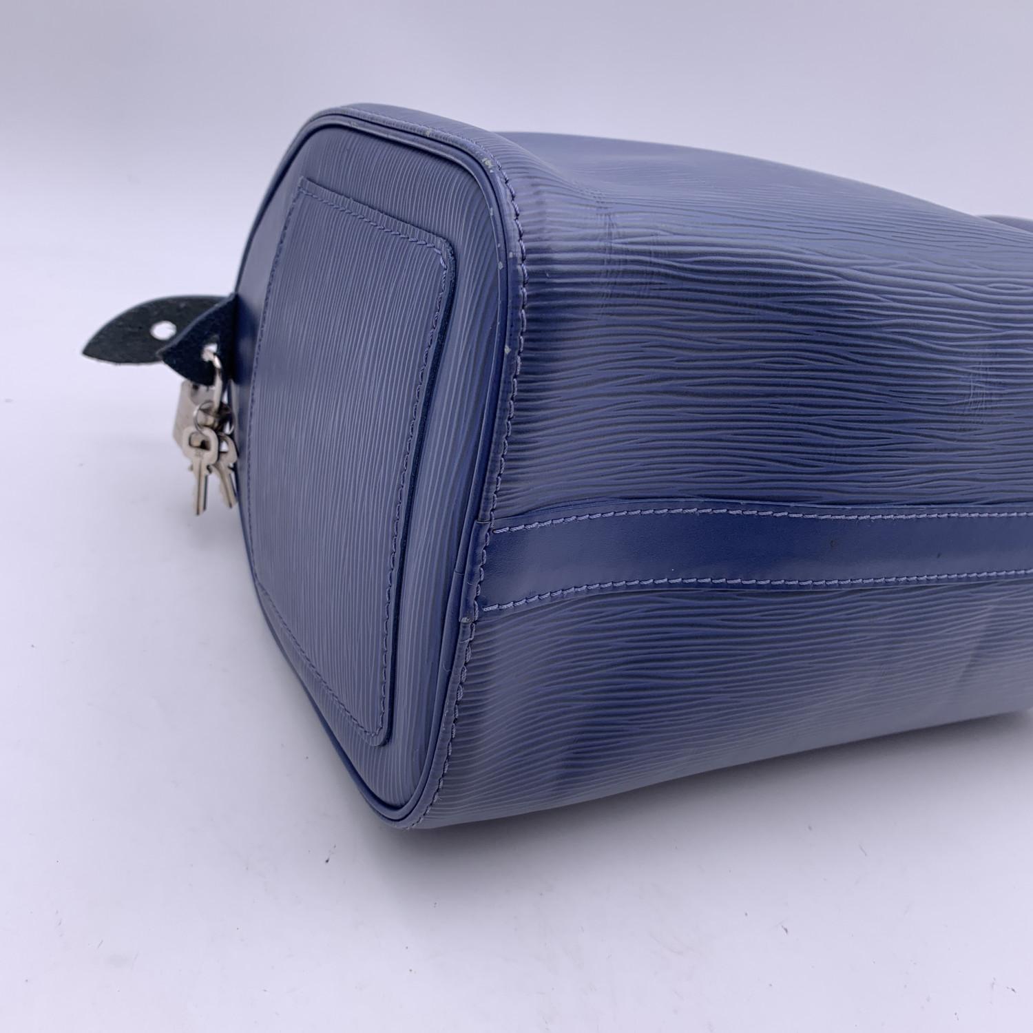 Louis Vuitton Toledo Blue Epi Leather Speedy 25 Boston Bag Handbag 9