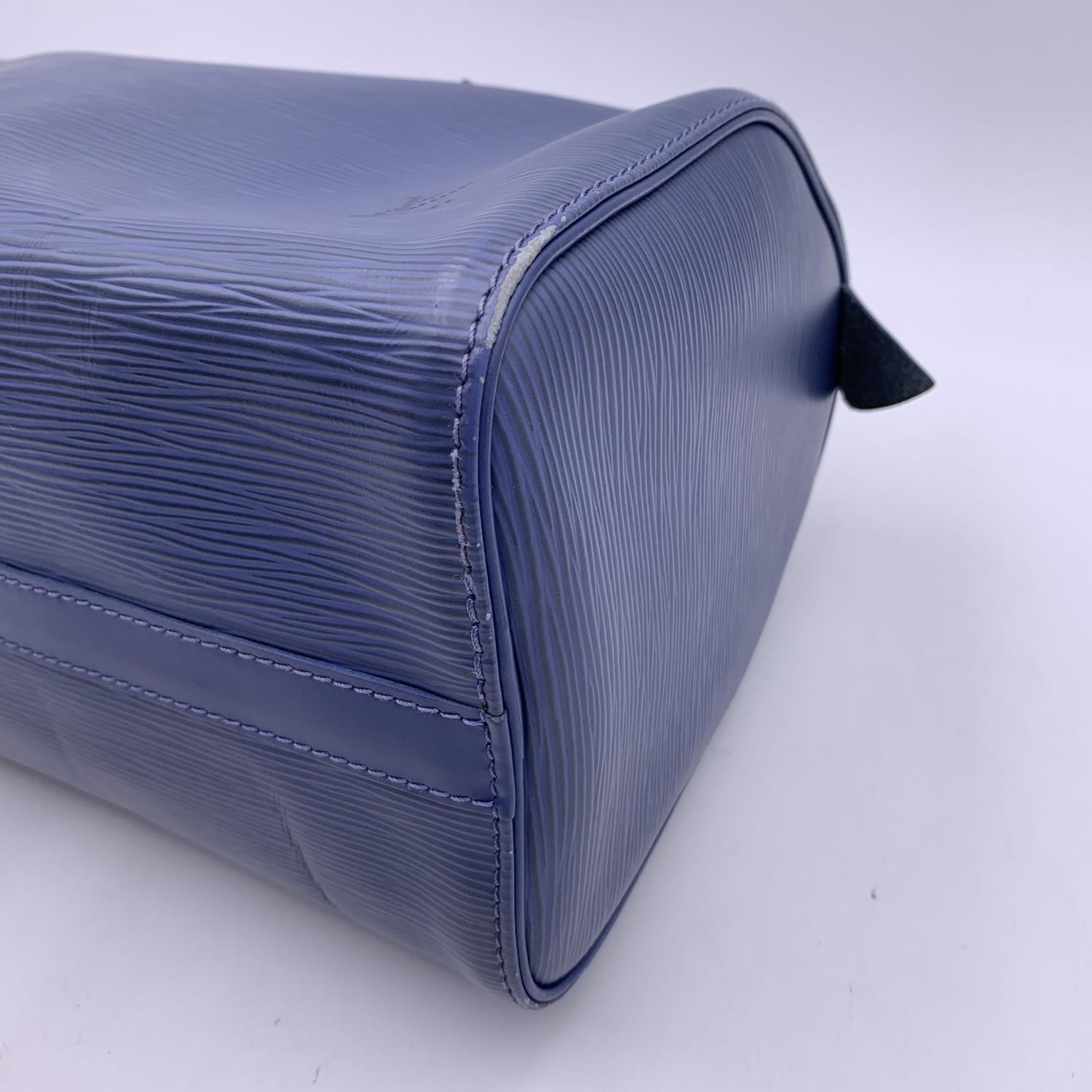 Louis Vuitton Toledo Blue Epi Leather Speedy 25 Boston Bag Handbag 10