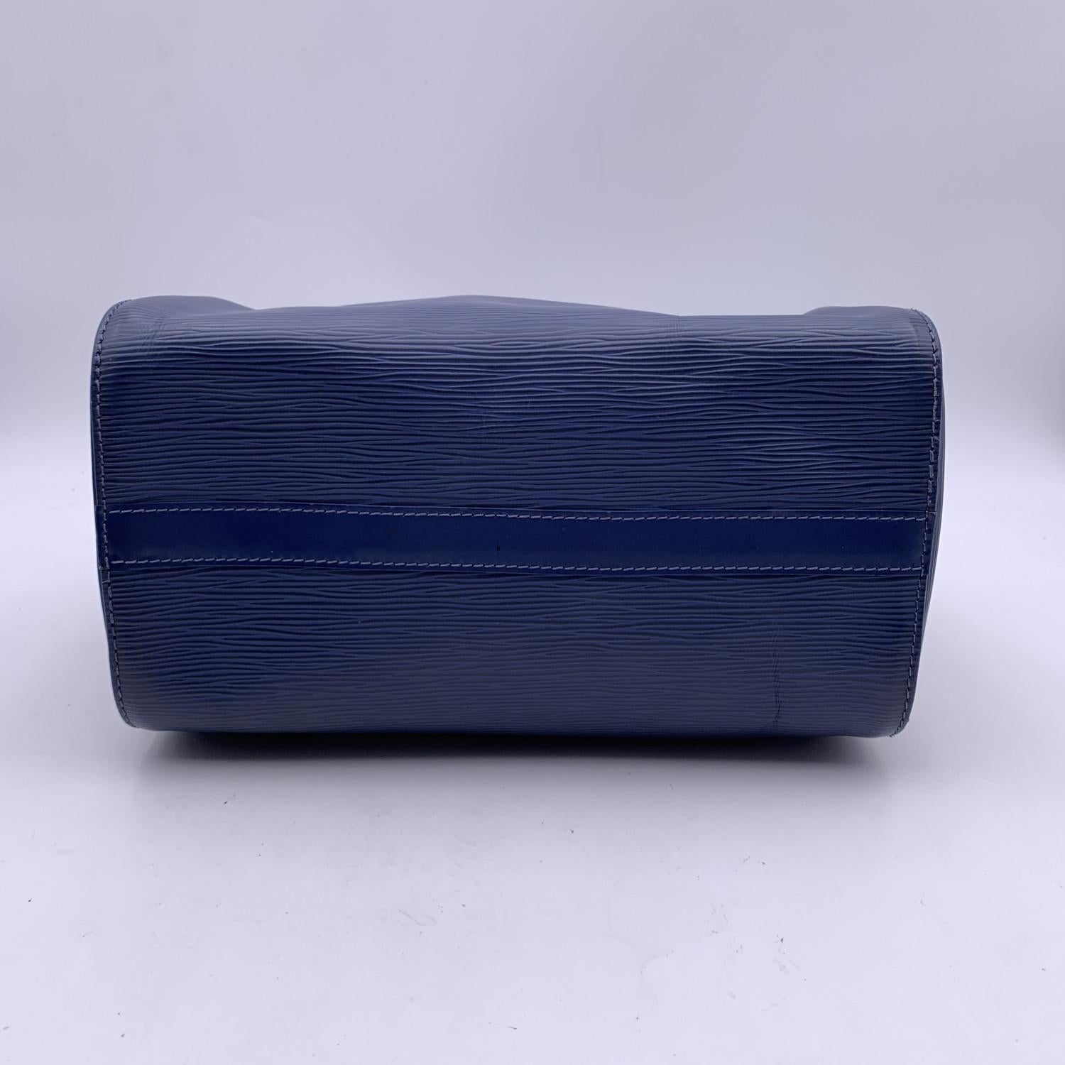 Louis Vuitton Toledo Blue Epi Leather Speedy 25 Boston Bag Handbag 11