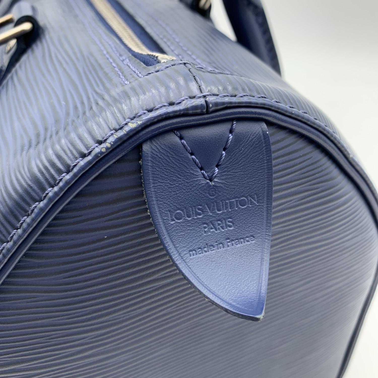 Louis Vuitton Toledo Blue Epi Leather Speedy 25 Boston Bag Handbag 4