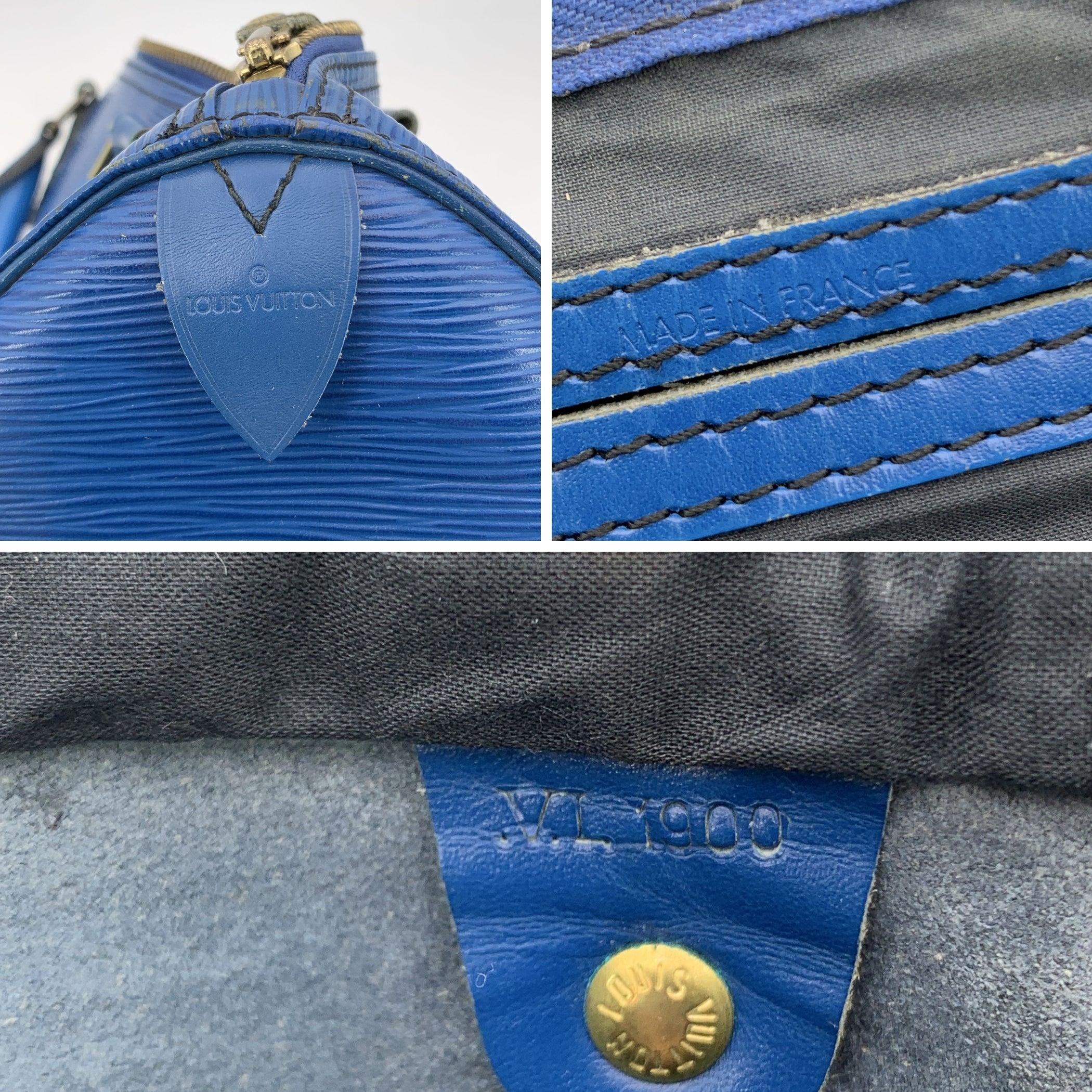 Women's Louis Vuitton Toledo Blue Epi Leather Speedy Boston Bag Handbag For Sale