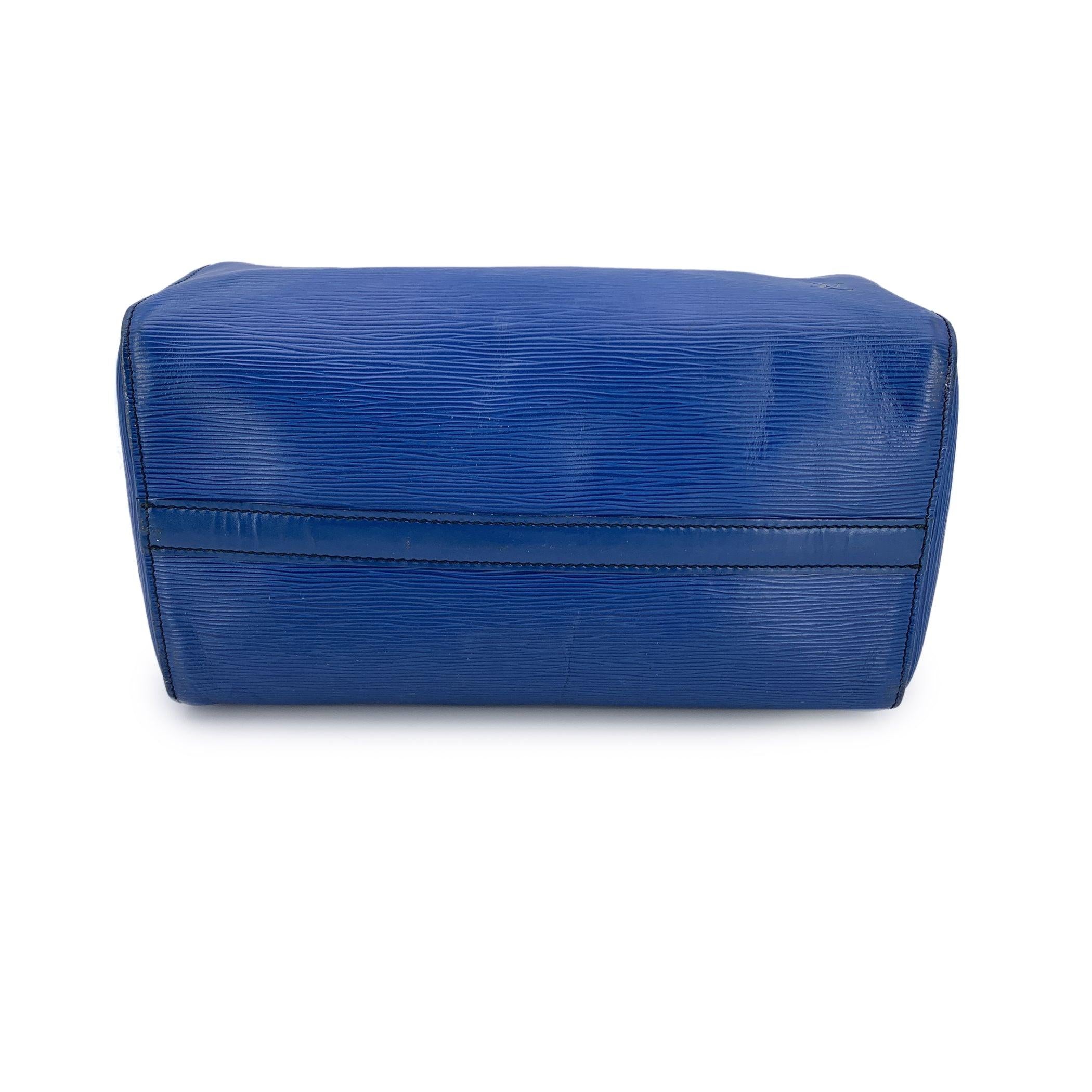 Louis Vuitton Toledo Blue Epi Leather Speedy Boston Bag Handbag For Sale 3