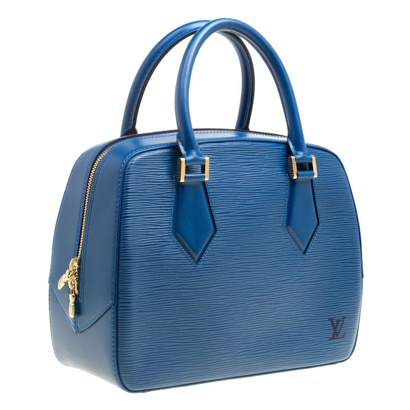 Louis Vuitton Toledo Blue Leather Sablons Bag (Blau)