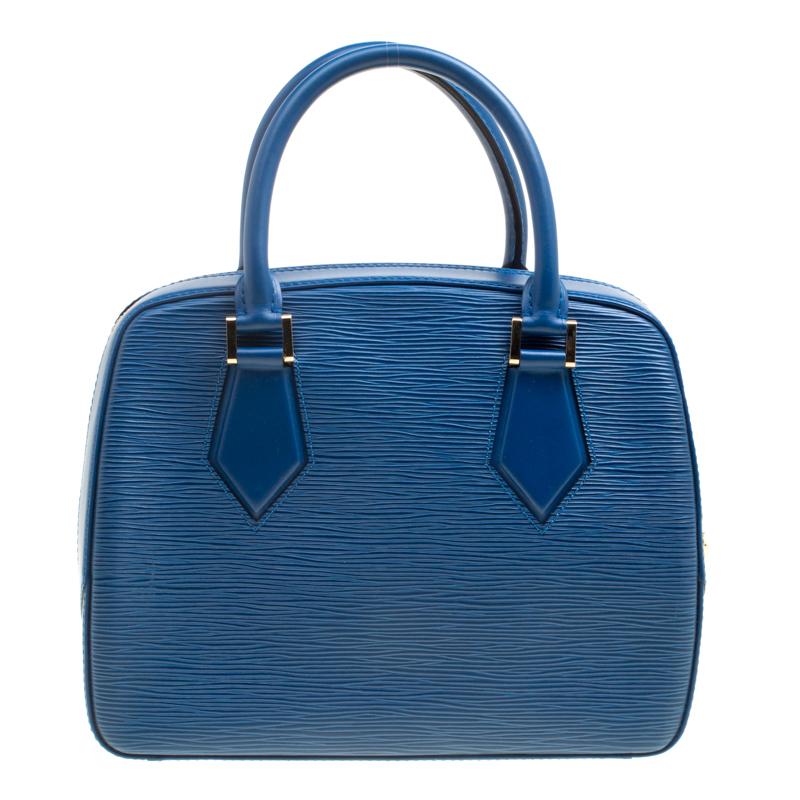 Louis Vuitton Toledo Blue Leather Sablons Bag im Zustand „Gut“ in Dubai, Al Qouz 2