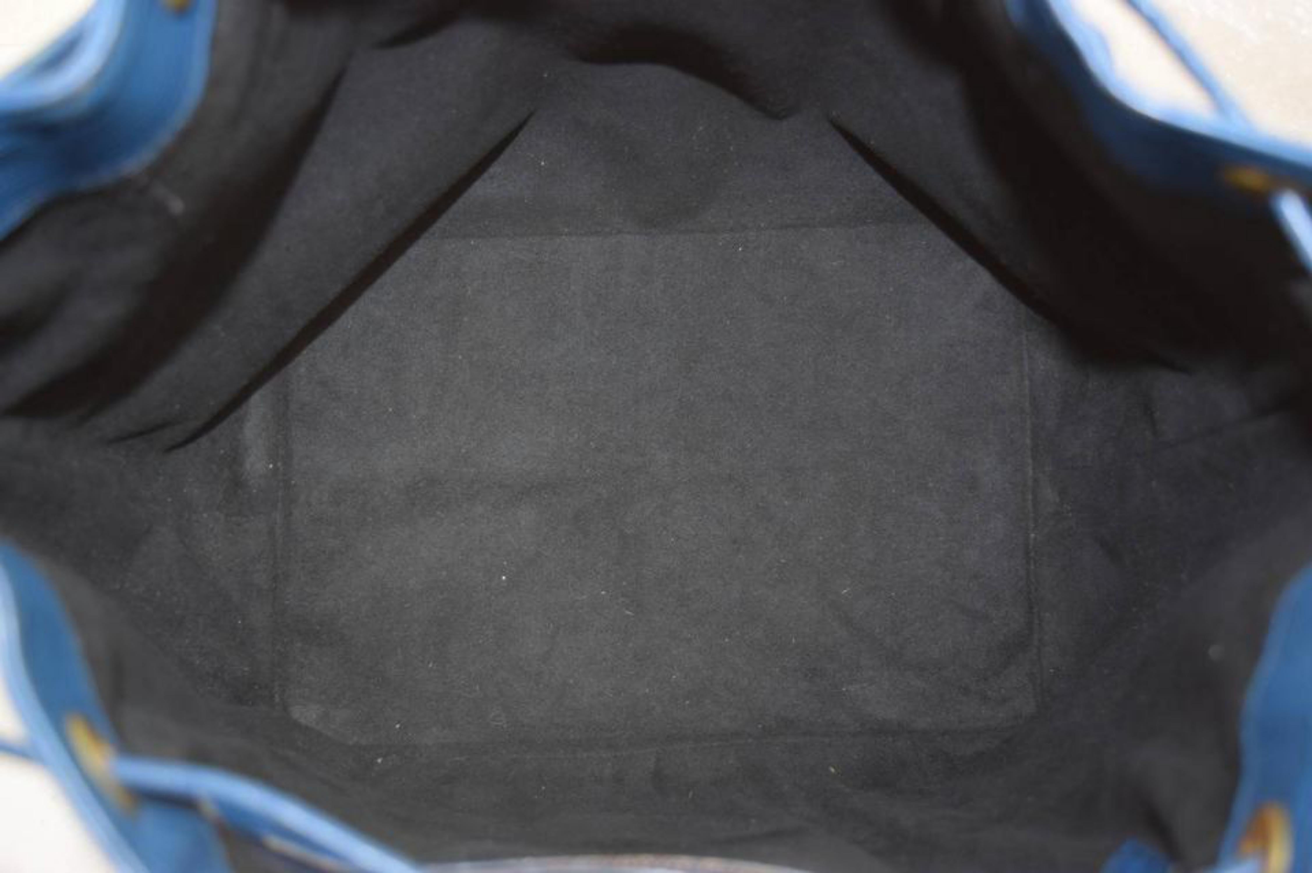 Women's Louis Vuitton Toledo Epi Petit Noe Drawstring Hobo 867928 Blue Leather Shoulder For Sale