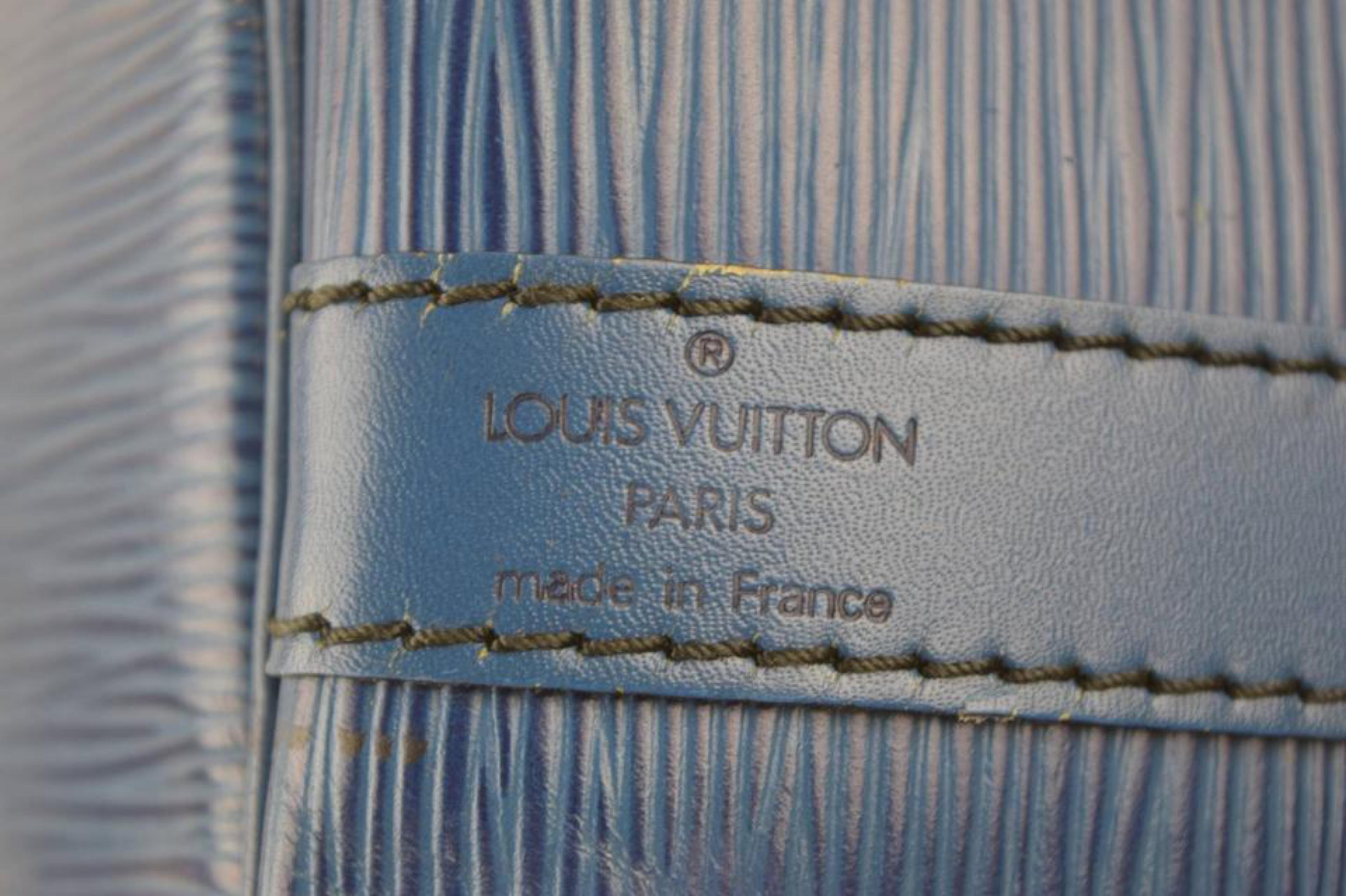 Louis Vuitton Toledo Epi Petit Noe Drawstring Hobo 867928 Blue Leather Shoulder For Sale 1