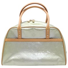 Louis Vuitton Tompkins Green-silver Square Boston Gm 869946 Green Patent Leather