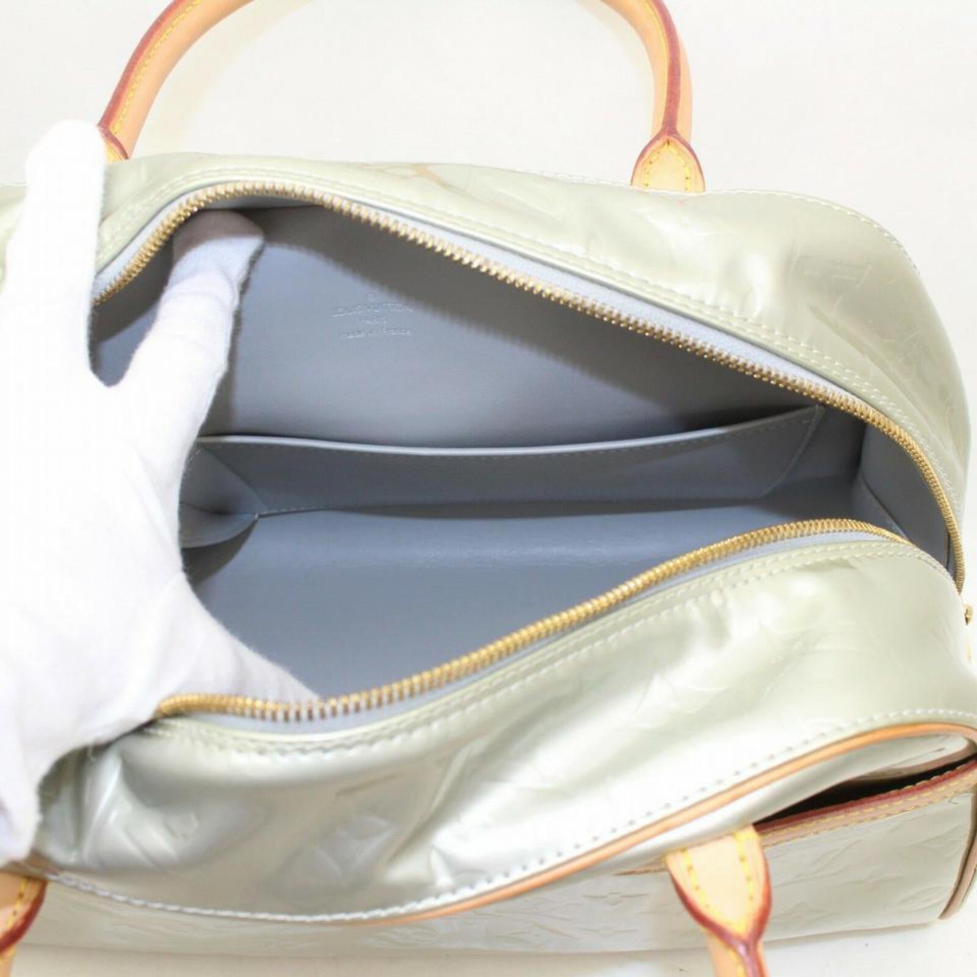 Louis Vuitton Tompkins  Vernis Square Boston 870123 Green Patent Leather Satchel For Sale 6