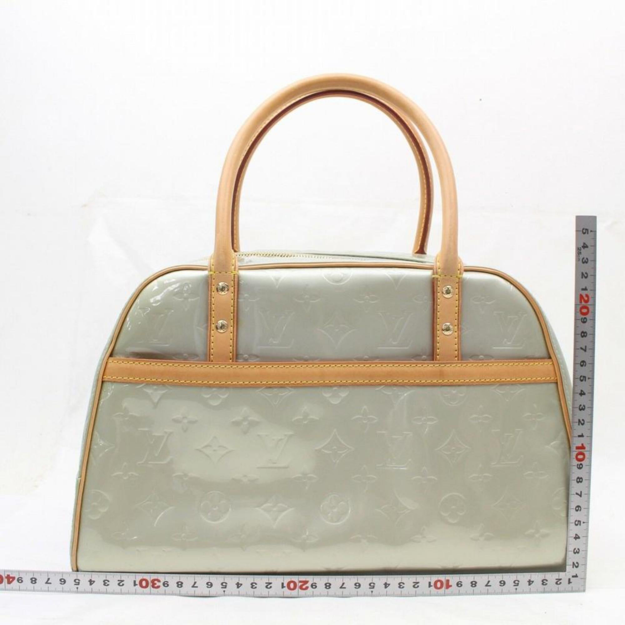 Louis Vuitton Tompkins  Vernis Square Boston 870123 Green Patent Leather Satchel For Sale 1