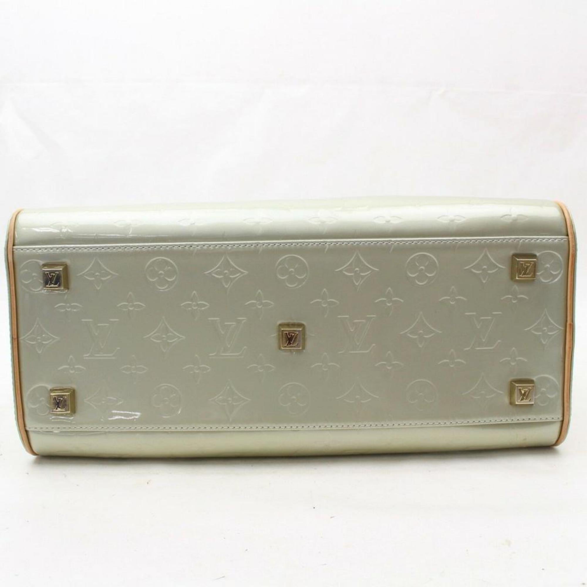 Louis Vuitton Tompkins  Vernis Square Boston 870123 Green Patent Leather Satchel For Sale 2