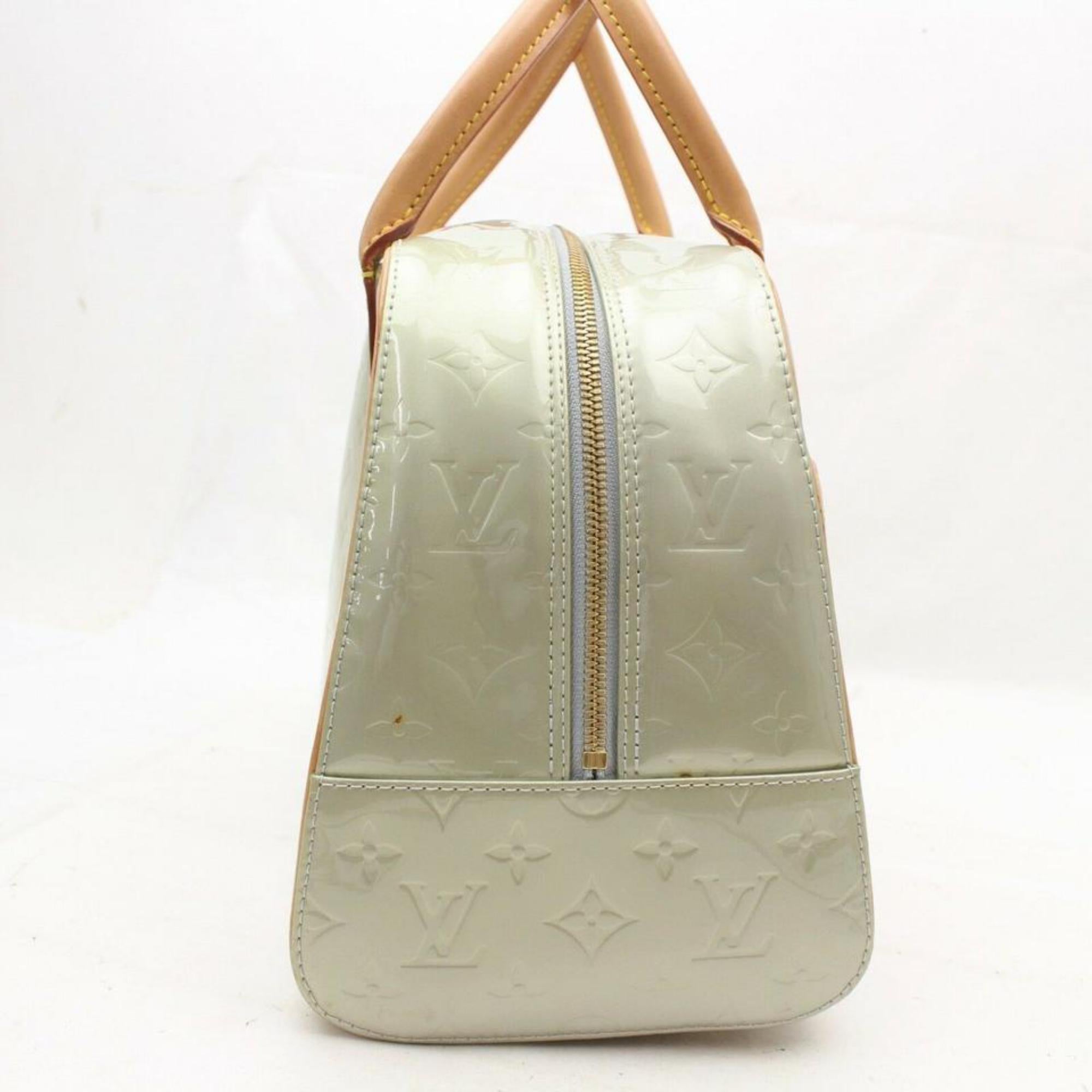 Louis Vuitton Tompkins  Vernis Square Boston 870123 Green Patent Leather Satchel For Sale 3