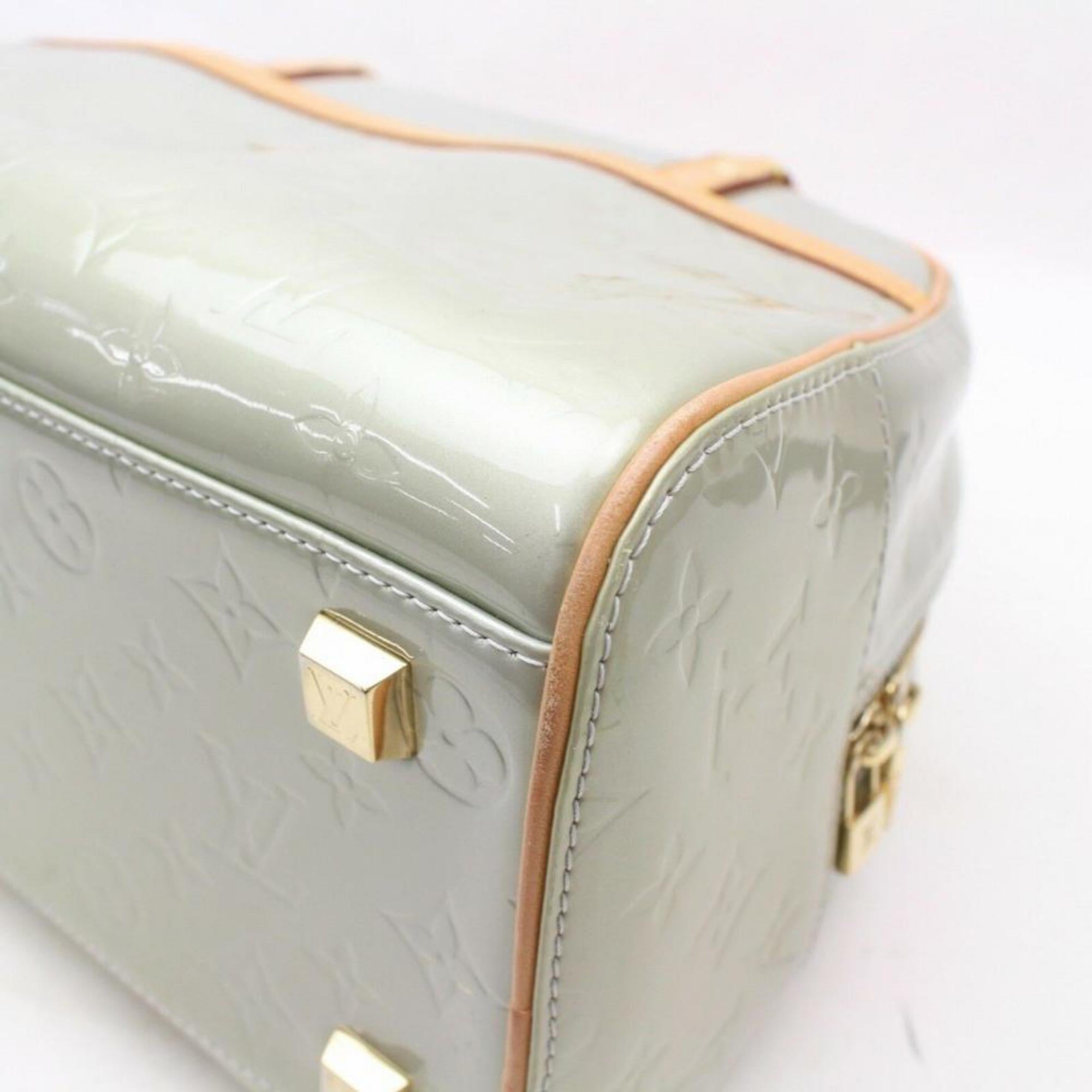 Louis Vuitton Tompkins  Vernis Square Boston 870123 Green Patent Leather Satchel For Sale 4