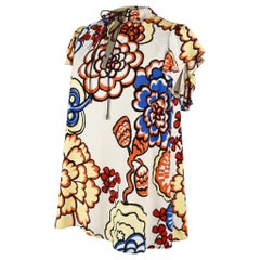 Louis Vuitton Top Floral Key Hole Ruffle Sleeve 40 / 6