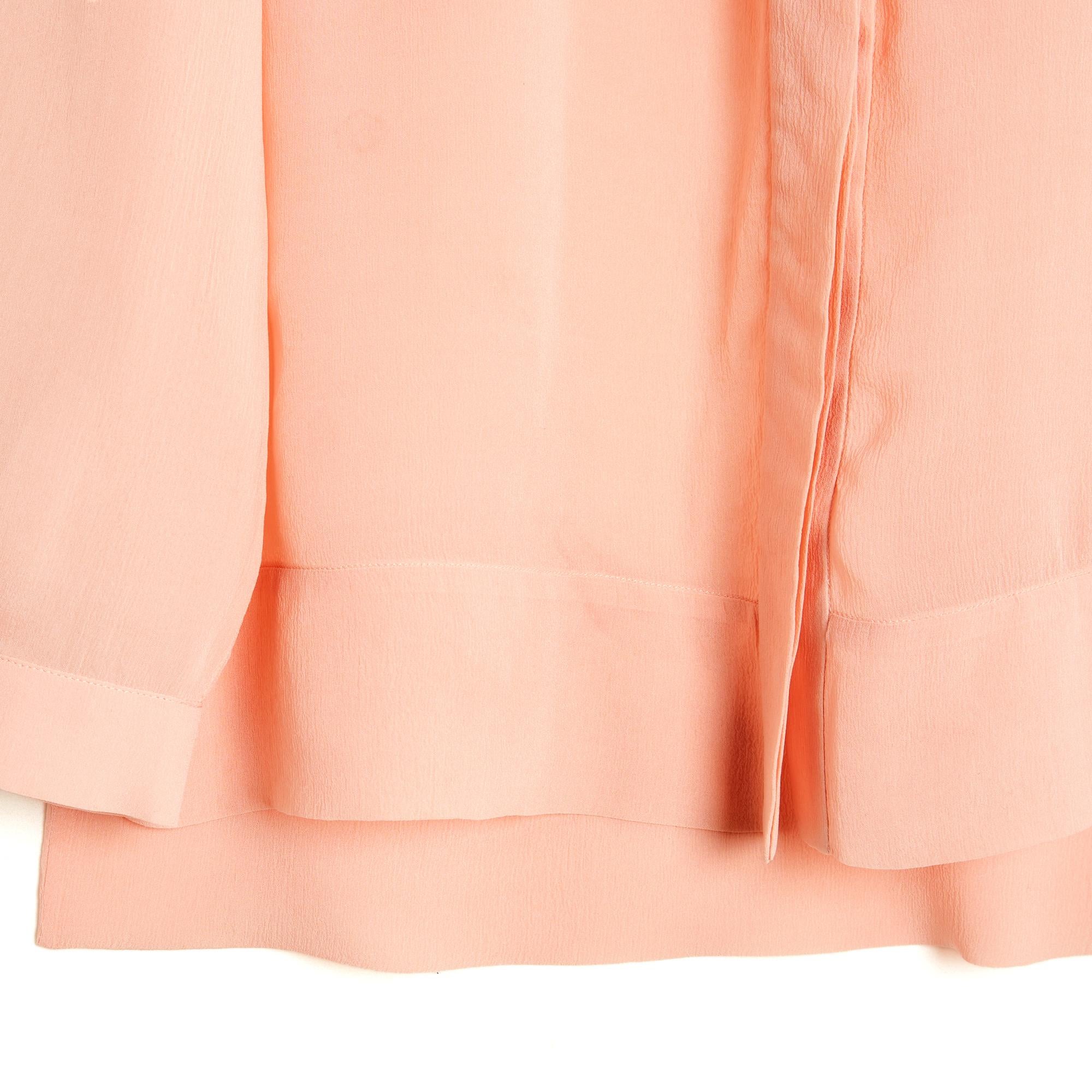Orange Louis Vuitton Top Rose FR38 Marc Jacobs Chemisier en crêpe de soie rose pêche UK10 US8 en vente