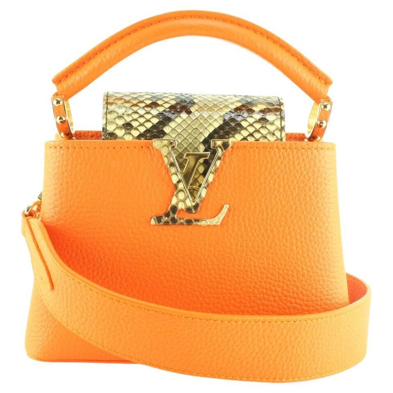 Limited Edition Louis Vuitton BB Capucines Python Trim Handbag Bag