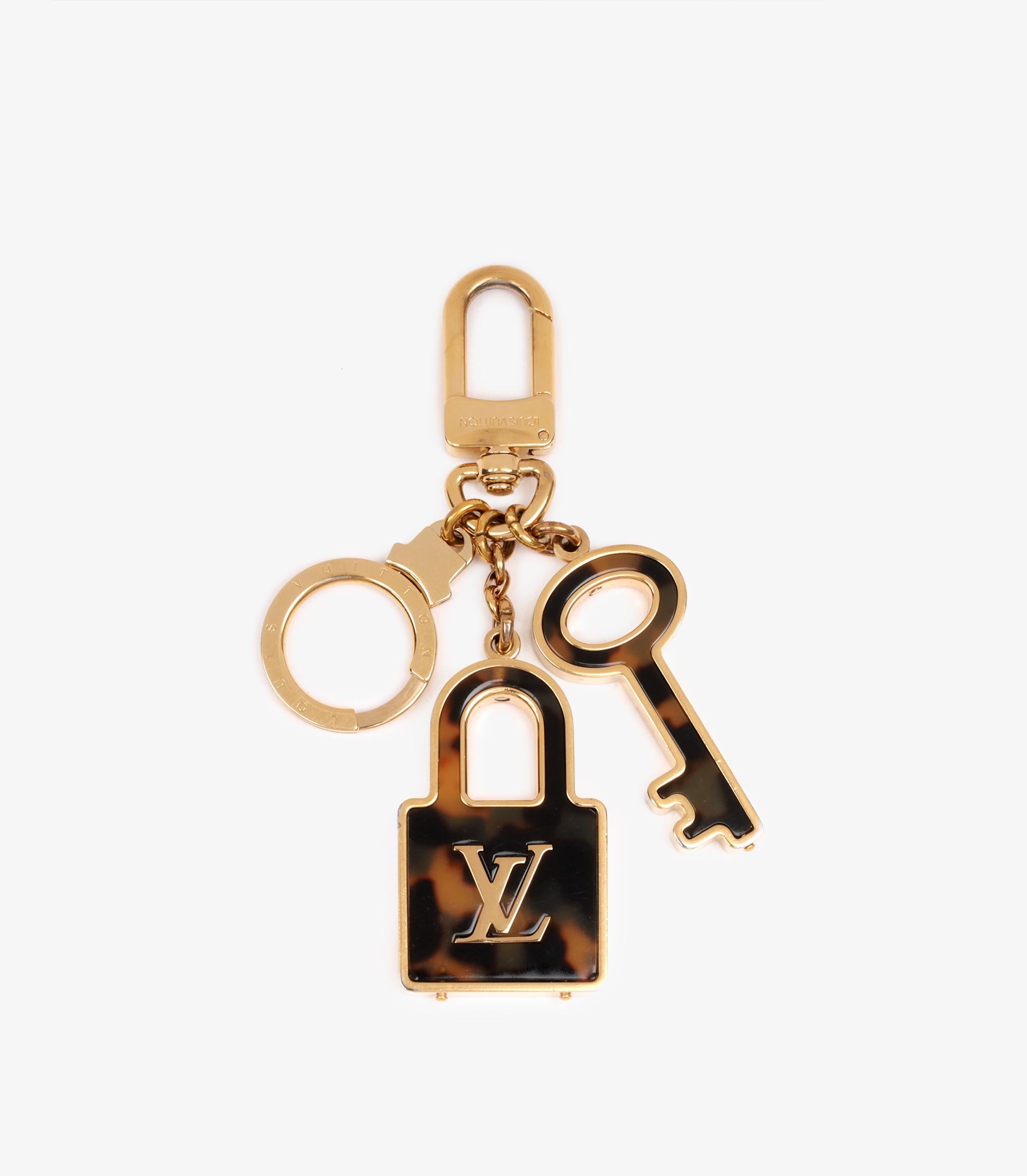 Women's or Men's Louis Vuitton Tortoise & Gold Tone Confidence Bag Charm Keyring