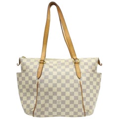 Louis Vuitton Totally Damier Azur Pm 870046 White Coated Canvas Tote