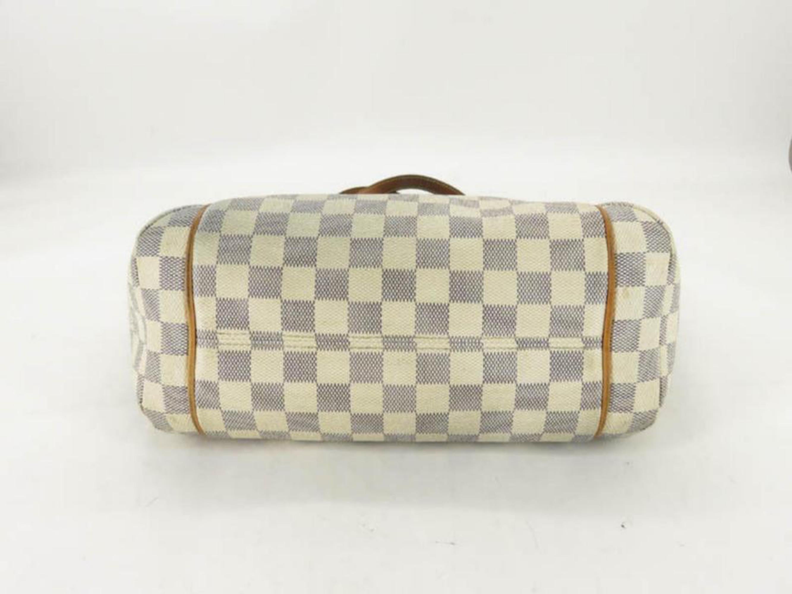 Louis Vuitton Totally Damier Azur Pm Tote 867445 White Canvas Shoulder Bag For Sale 3