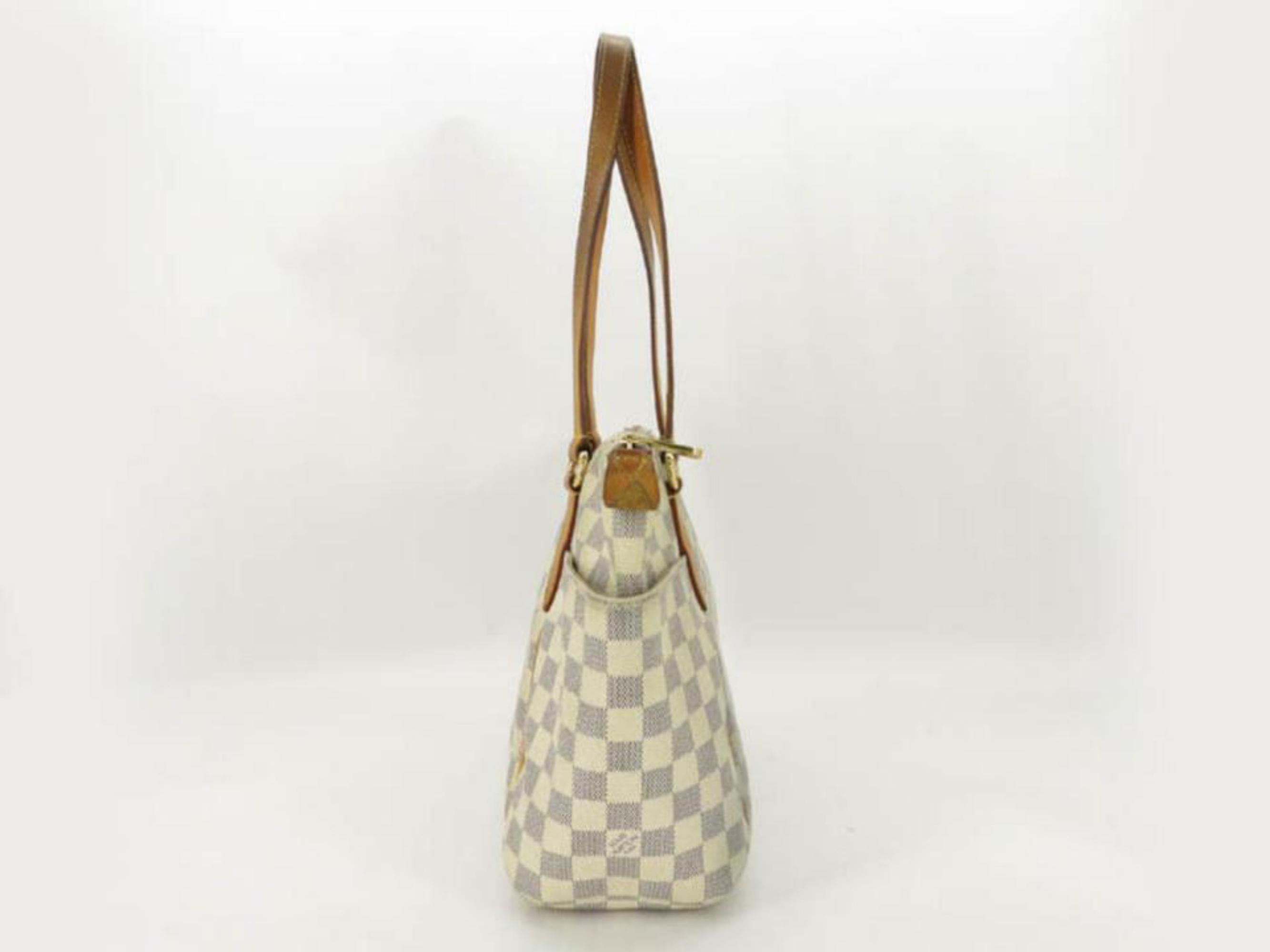 Louis Vuitton Totally Damier Azur Pm Tote 867445 White Canvas Shoulder Bag For Sale 5