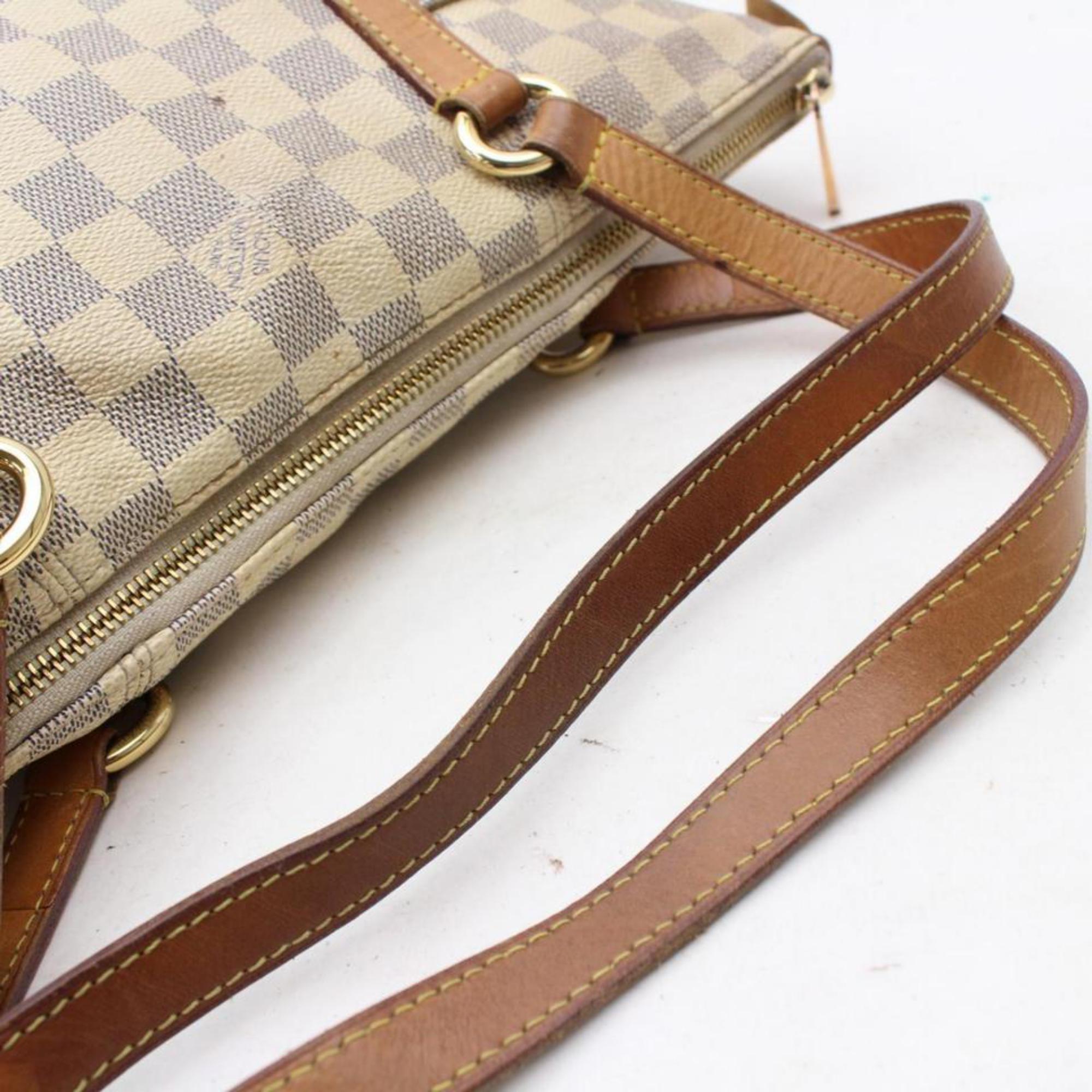 Louis Vuitton Totally Damier Azur Pm Zip 869131 White Coated Canvas Tote For Sale 5