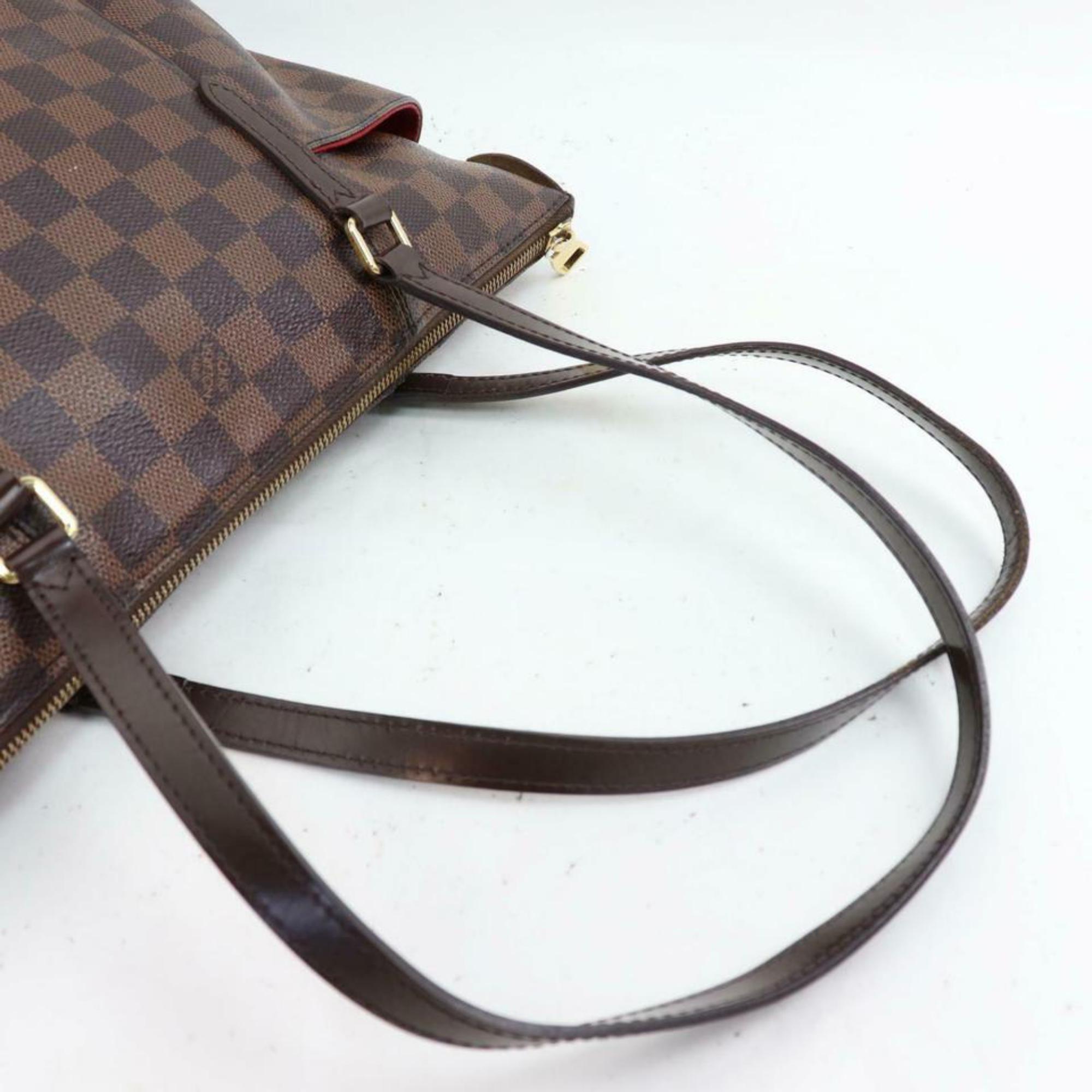 Louis Vuitton Totally Damier Ebene Zip Pm 870433 Brown Coated Canvas Tote For Sale 3