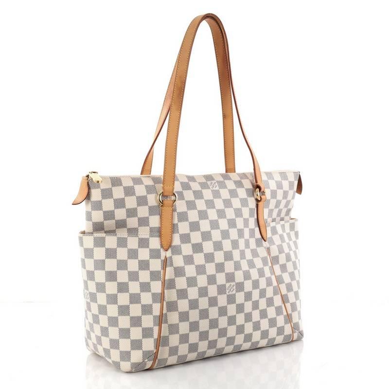 Beige Louis Vuitton Totally Handbag Damier MM