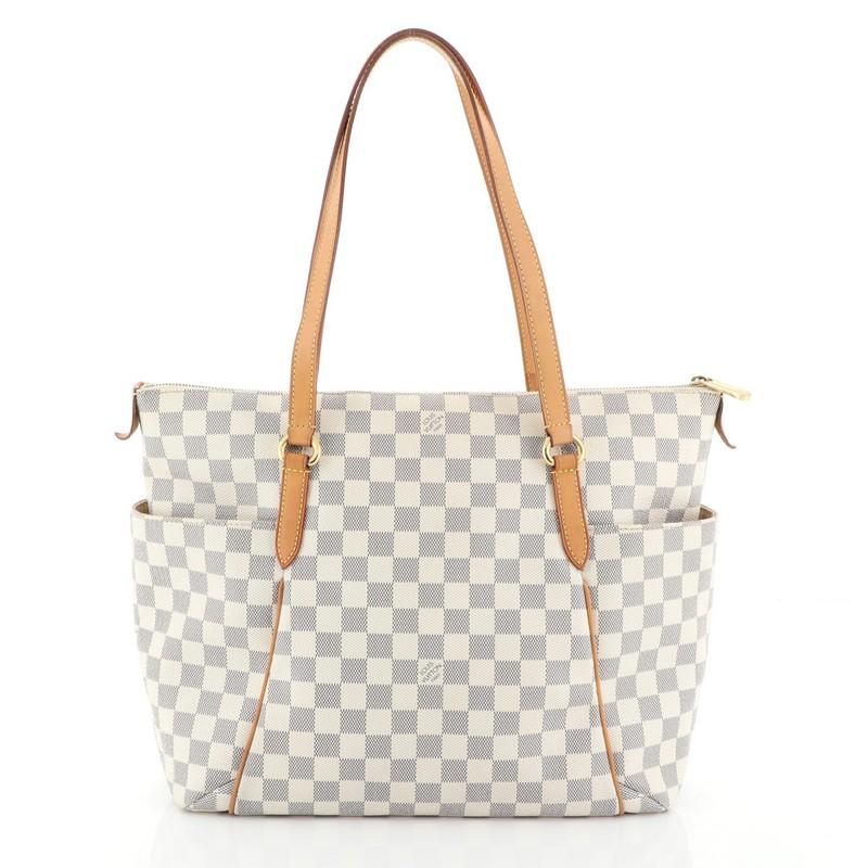 Beige Louis Vuitton Totally Handbag Damier MM