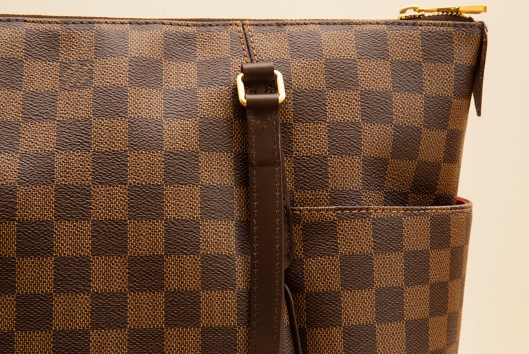 Louis Vuitton Damier Ebene Totally MM Tote Bag Shoulder Handbag Brown Superb