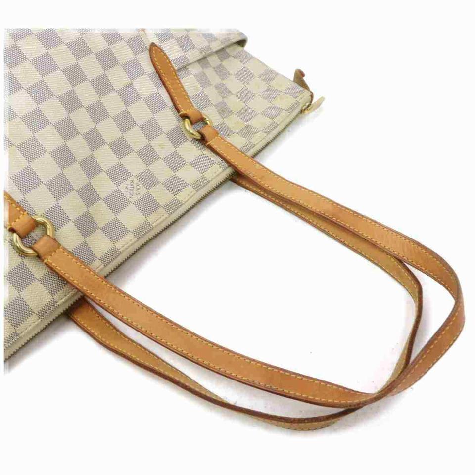 Louis Vuitton Totally Mm Zip 860060 Cream Damier Azur Canvas Tote For Sale 2