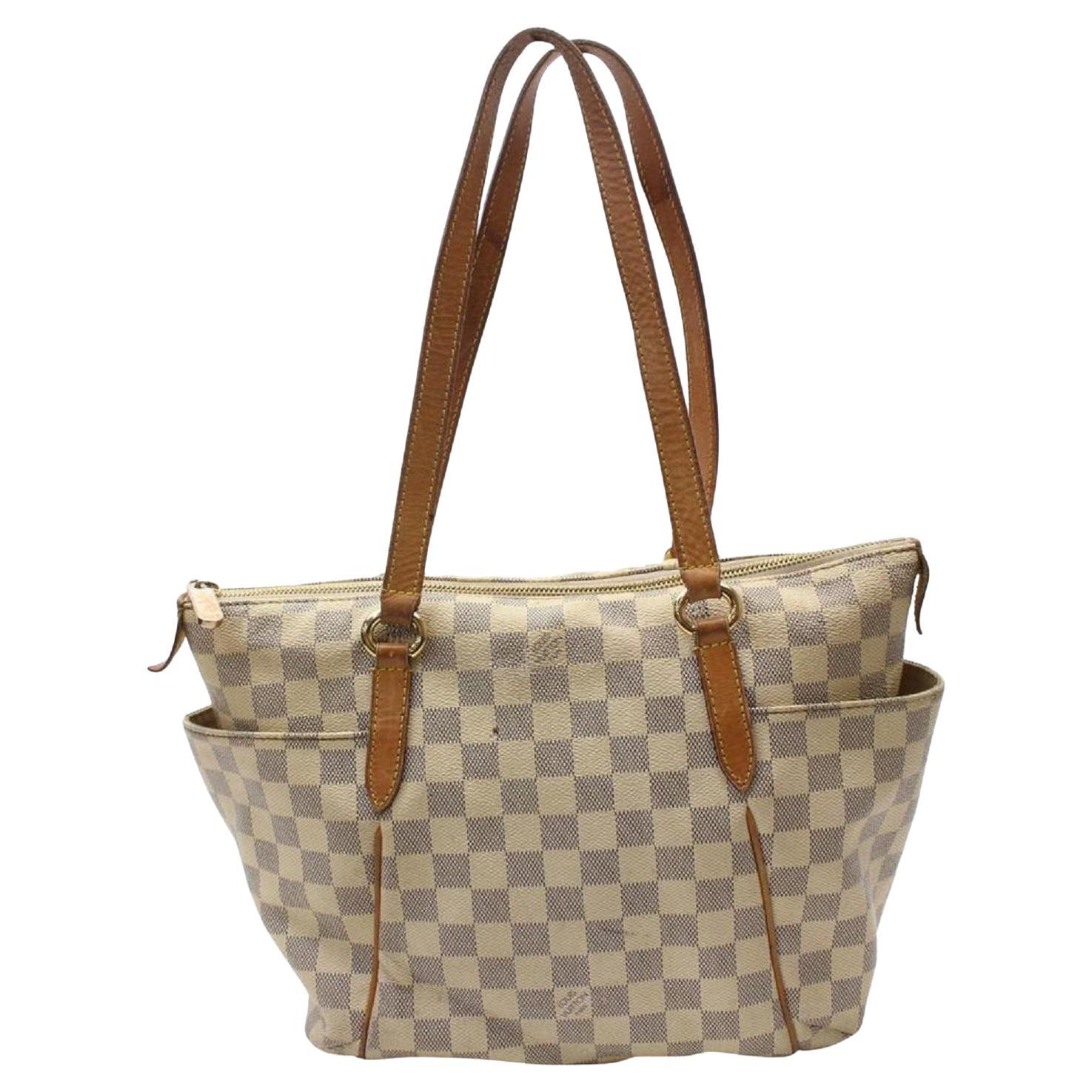 Louis Vuitton Totally Pm Zip 869131 White Damier Azur Canvas Tote For Sale