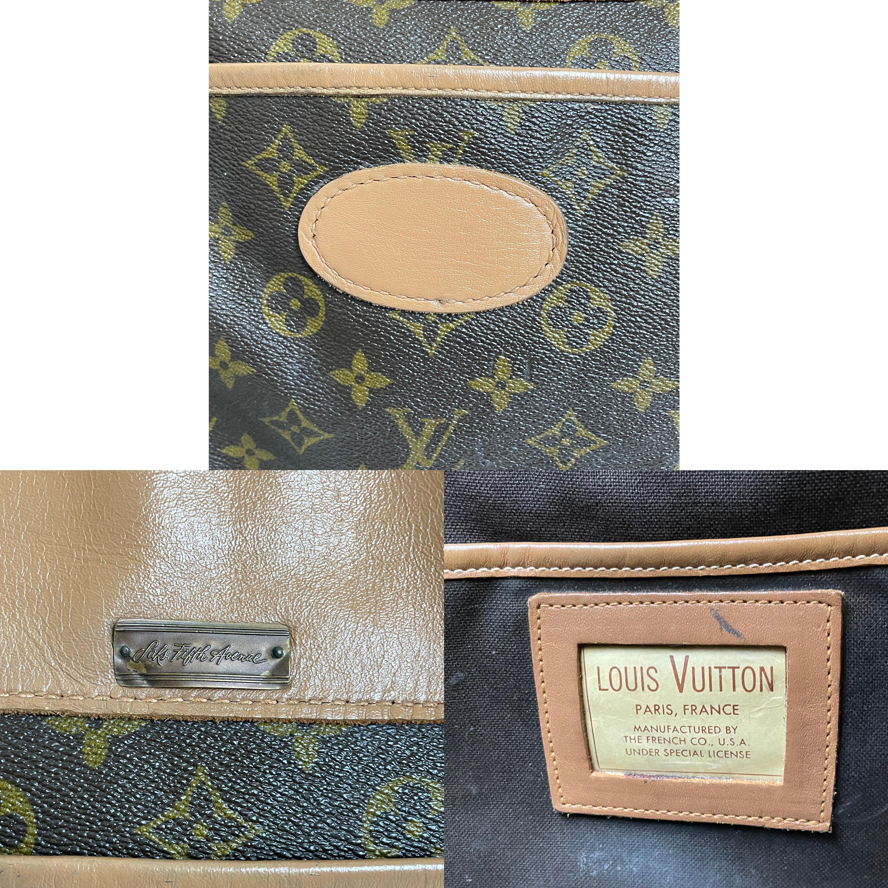 Louis Vuitton Tote Bag Travel Carry On French Luggage Co Saks 5th Ave Vintage  im Angebot 6