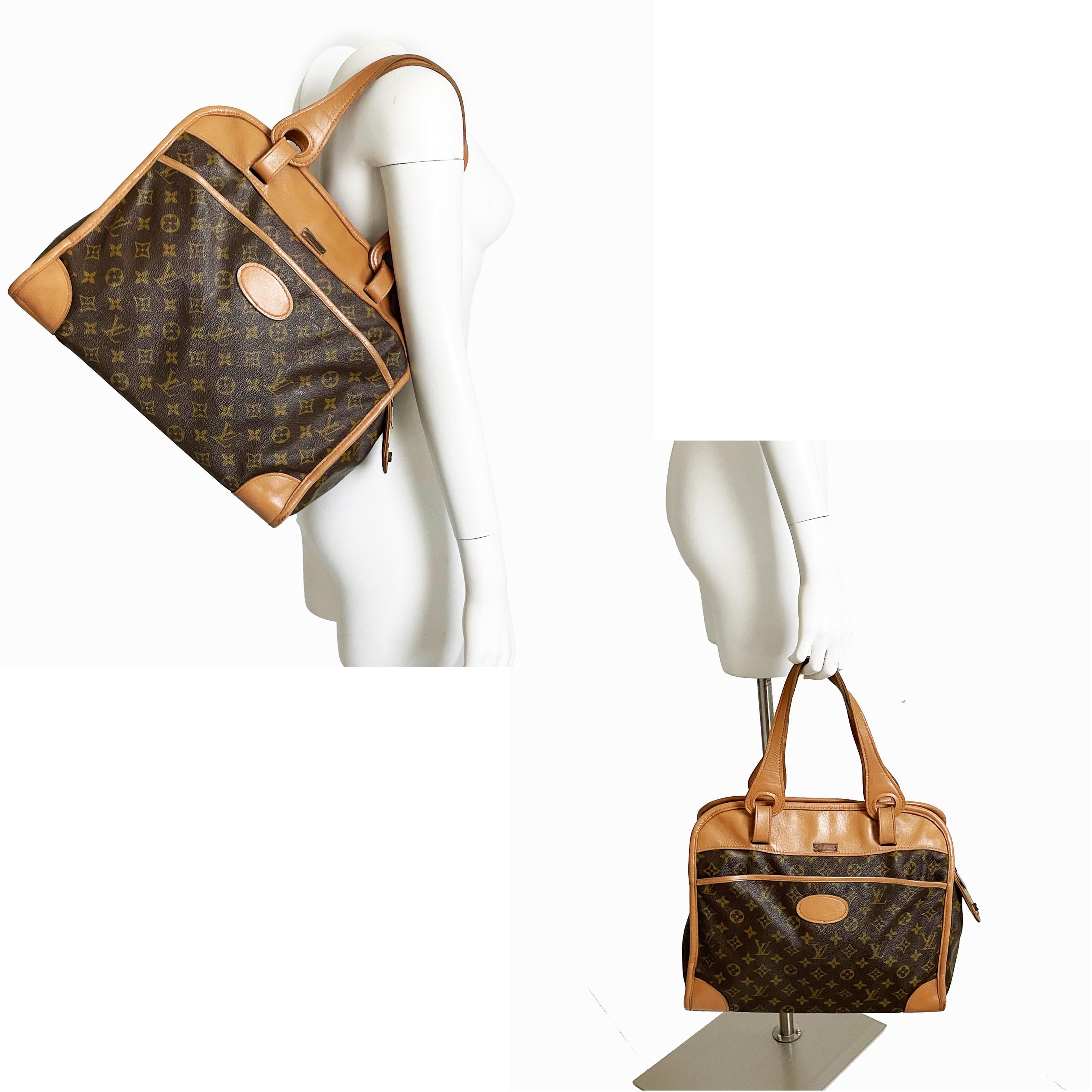 Louis Vuitton Tote Bag Travel Carry On French Luggage Co Saks 5th Ave Vintage In Good Condition For Sale In Port Saint Lucie, FL