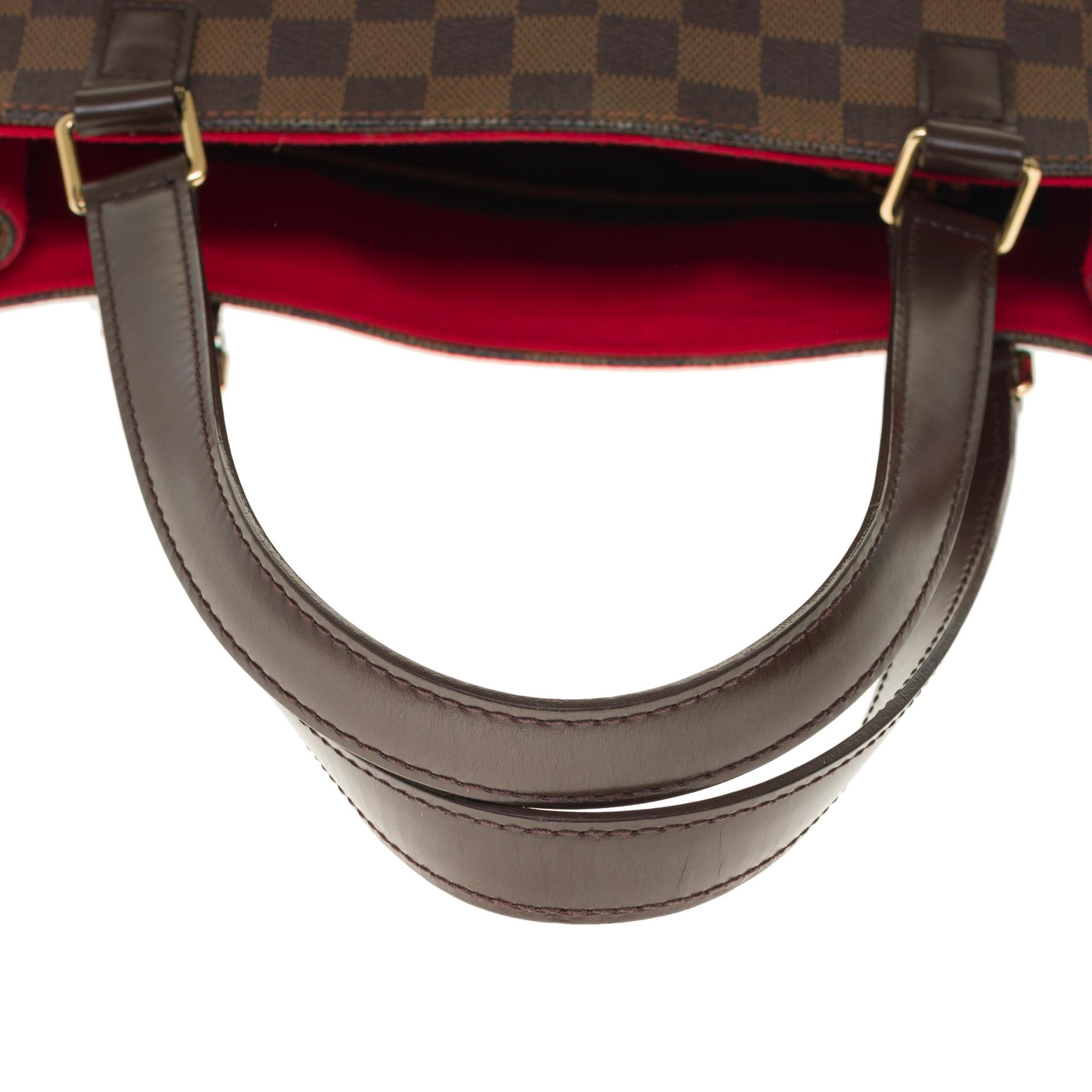 Women's Louis Vuitton Tote in brown checkered canvas and brown leather