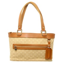 Louis Vuitton Tote Lucille PM TST Beige Monogram Mini Lin Canvas Shoulder Bag