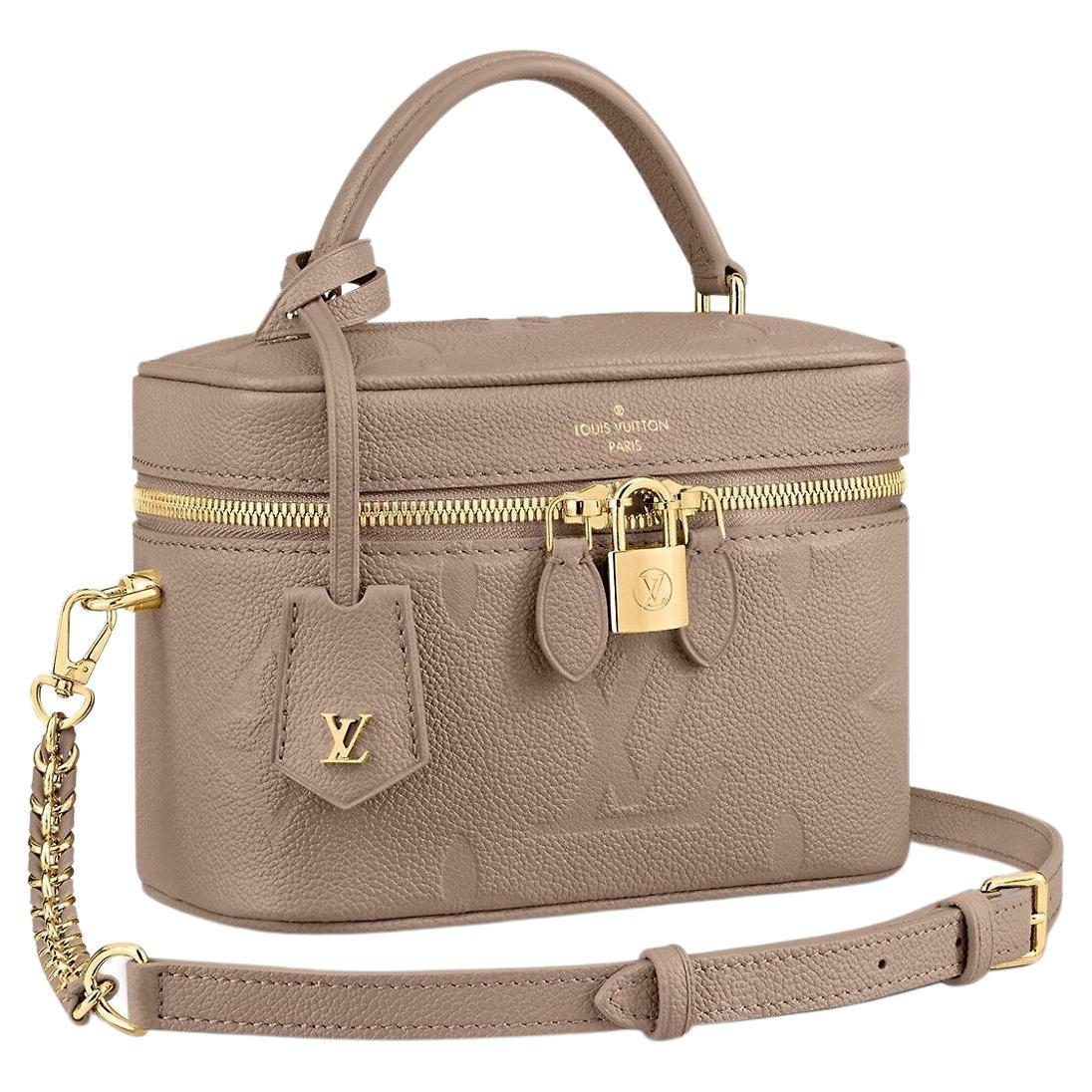 Louis Vuitton Tourterelle Beige Monogram Empreinte Leather Vanity PM Bag  For Sale at 1stDibs