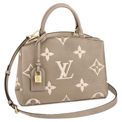 Louis Vuitton Tourterelle/Crème Monogram Empreinte Leather Petit Palais Bag