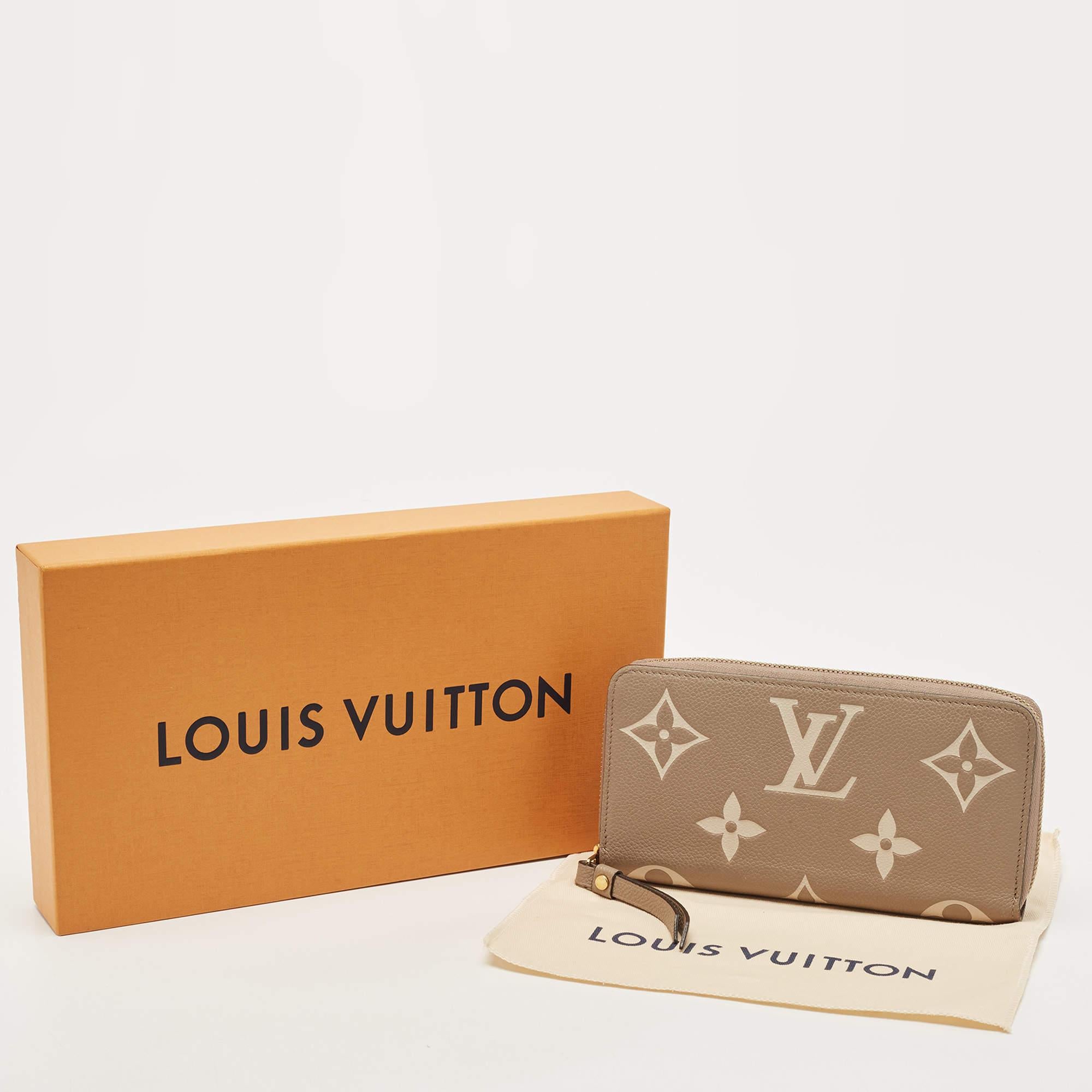 Louis Vuitton Tourterelle/Creme Monogram Empreinte Leather Zippy Wallet 5