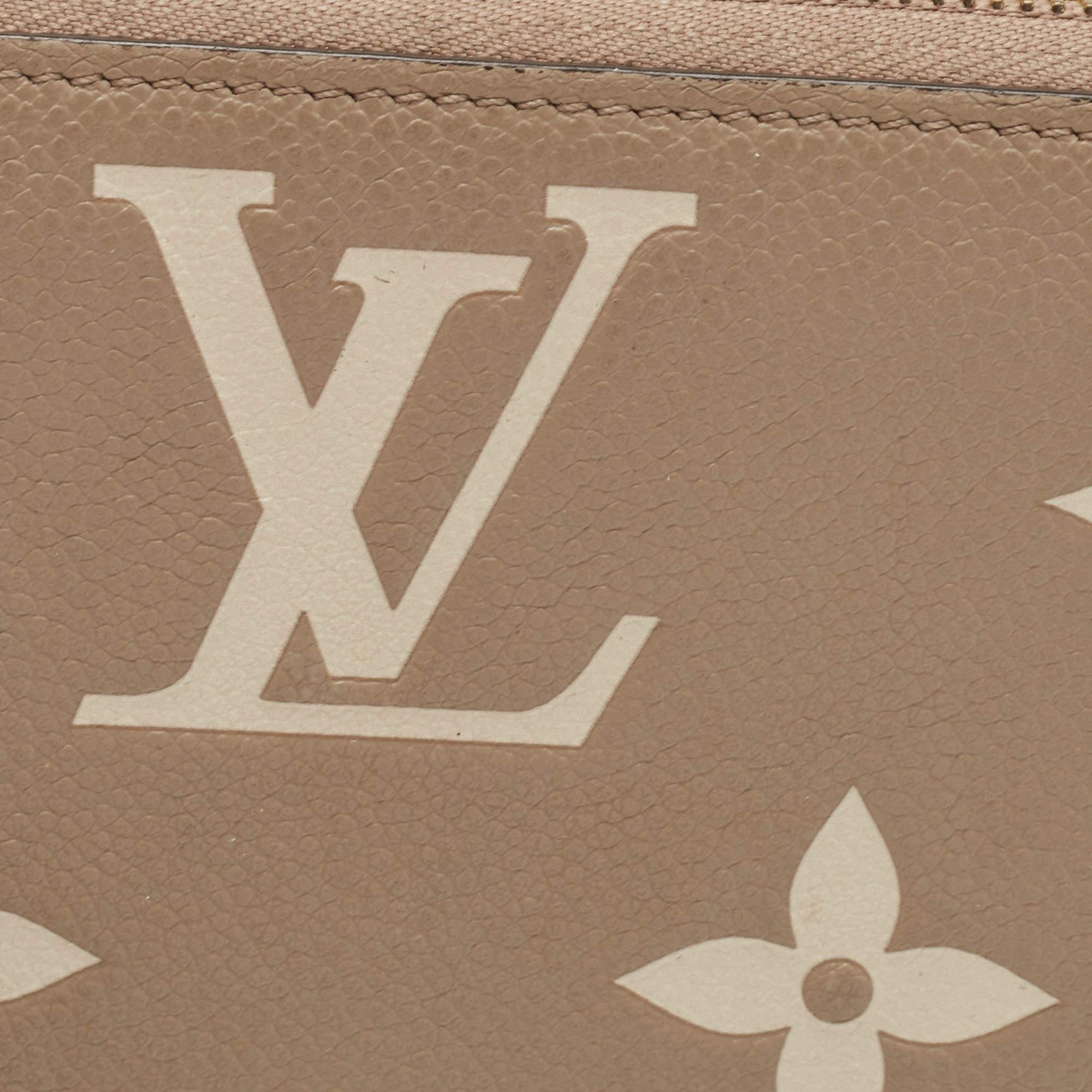 Louis Vuitton Tourterelle/Creme Monogram Empreinte Leather Zippy Wallet 6