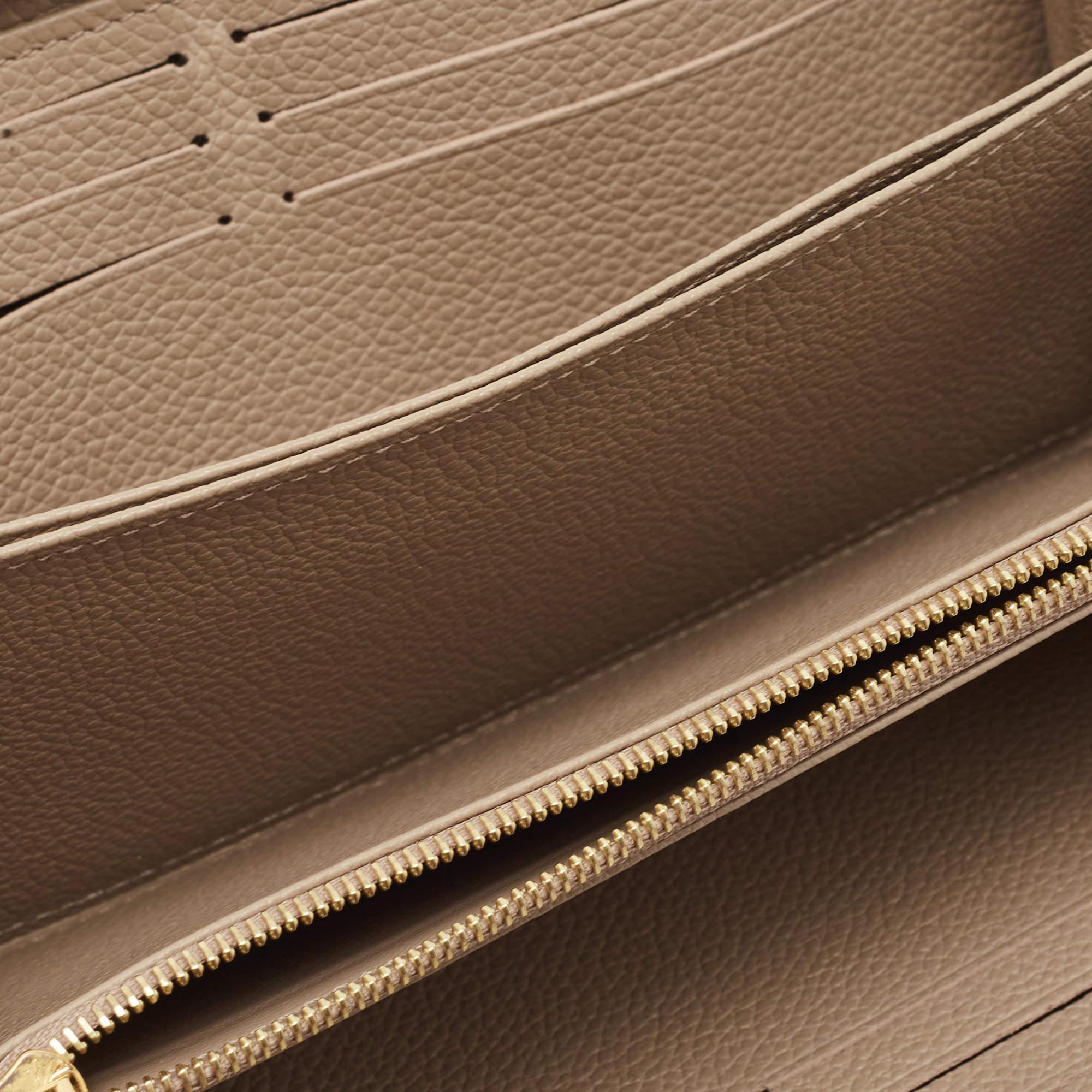 Louis Vuitton Tourterelle/Creme Monogram Empreinte Leather Zippy Wallet 1