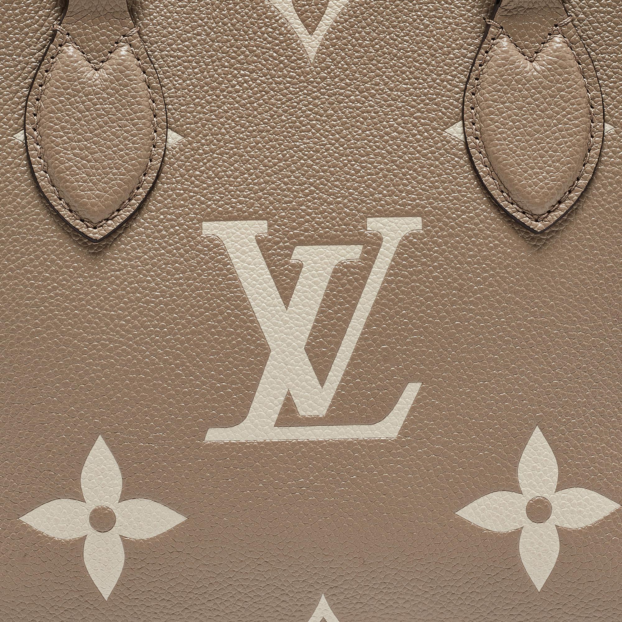 Sac cabas Onthego PM Empreinte avec monogramme tourterelle/crème Louis Vuitton 1