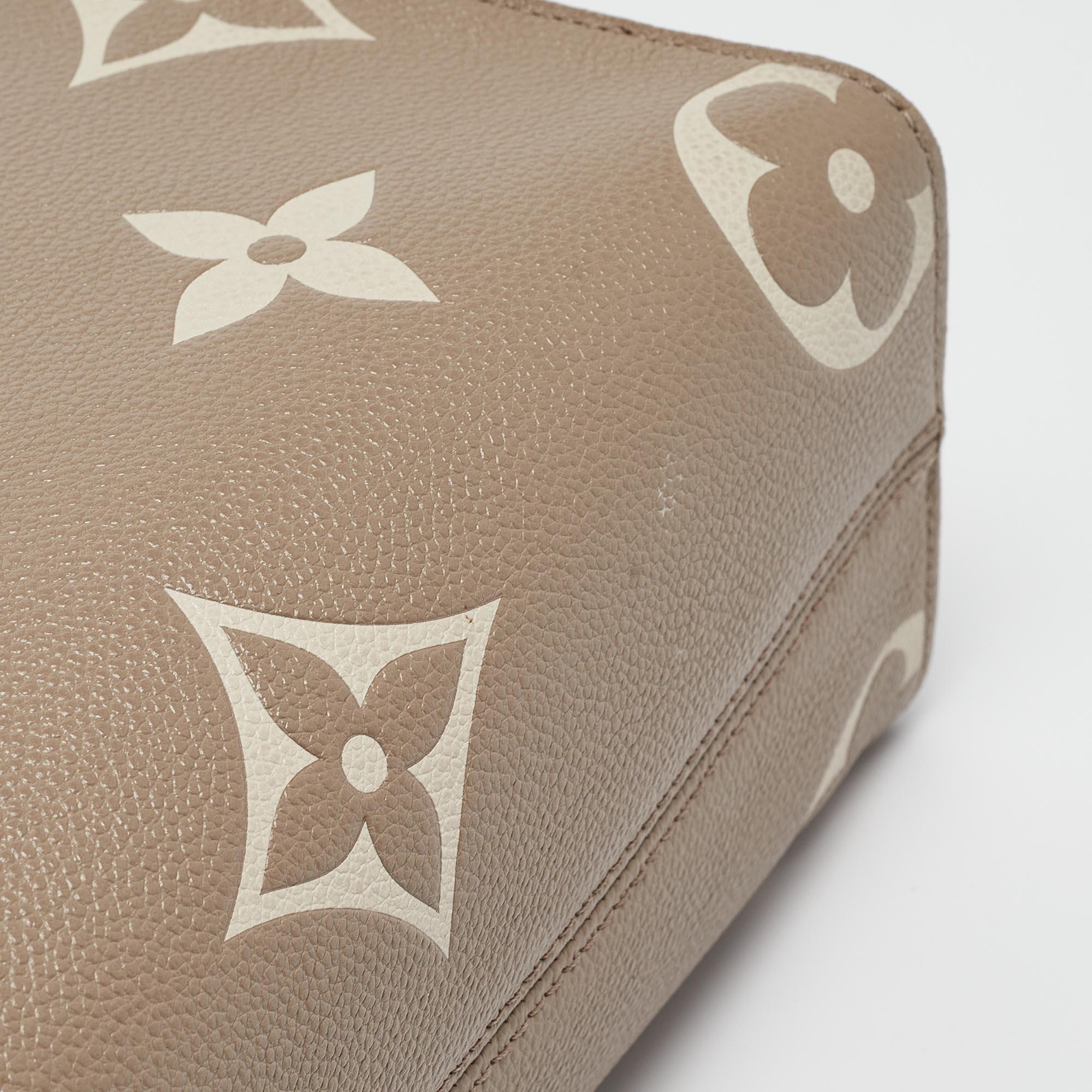 Sac cabas Onthego PM Empreinte avec monogramme tourterelle/crème Louis Vuitton 2